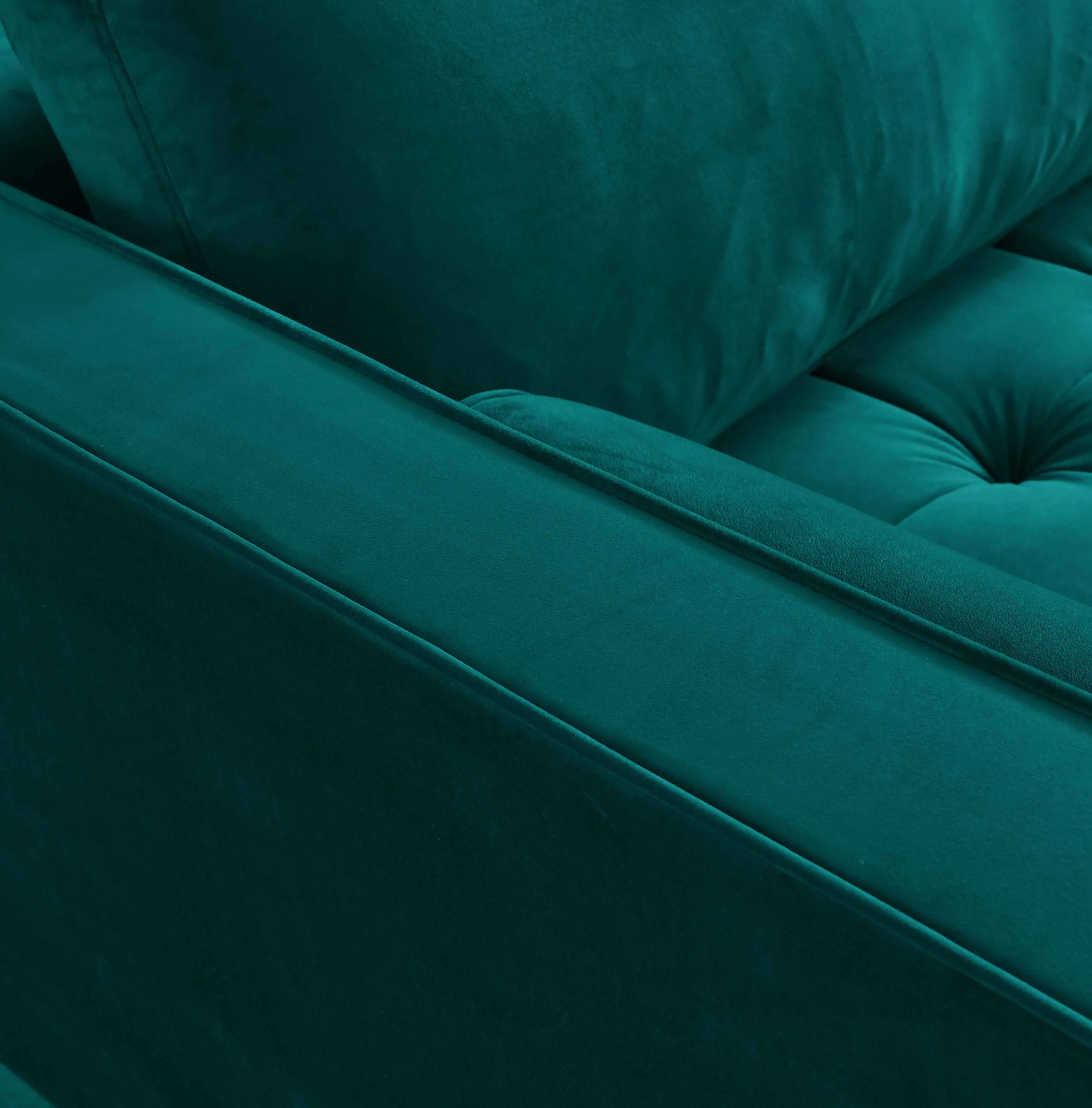 Rubeza Scott 4 Seater Right Hand Facing Chaise End Corner Sofa - Ocean Green