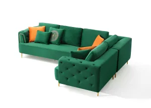 Rubeza Sofia 2 Seater/Corner/1 Seater - Emerald Green