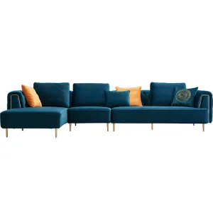 Rubeza Sofia Left Hand Facing Big Corner Sofa - Dark Blue