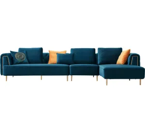 Rubeza Sofia Right Hand Facing Big Corner Sofa - Dark Blue