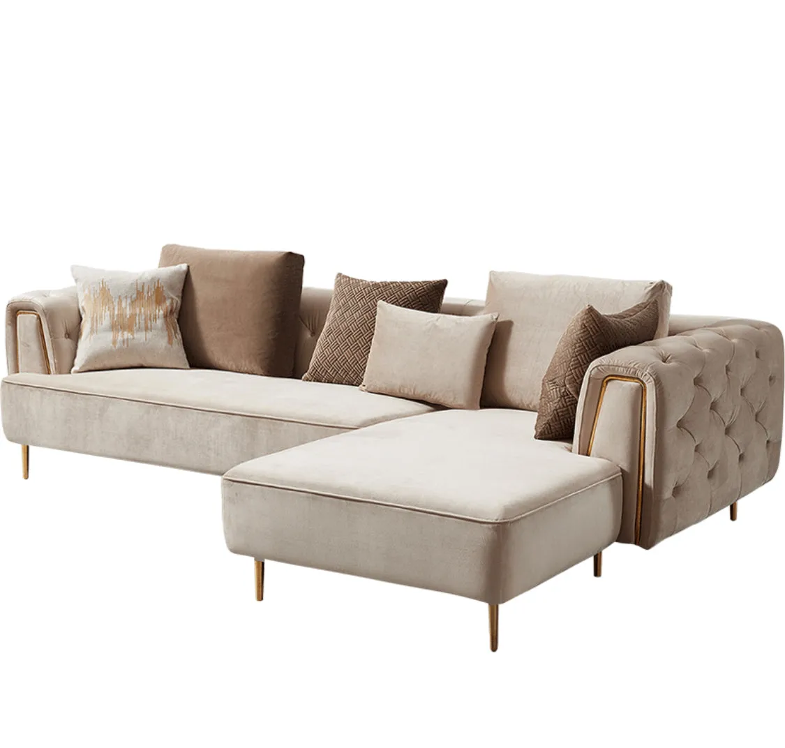 Rubeza Sofia Right Hand Facing Corner Sofa - Warm Sand