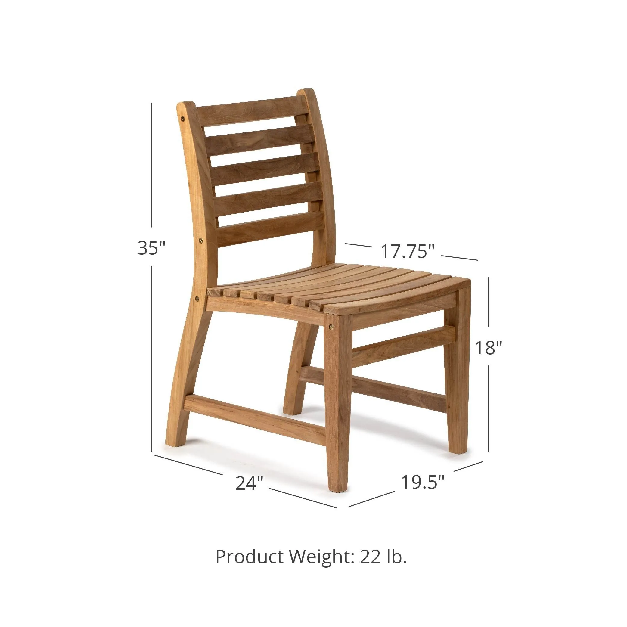 Sandhill Grade A Teak Dining Chair with Optional Arms