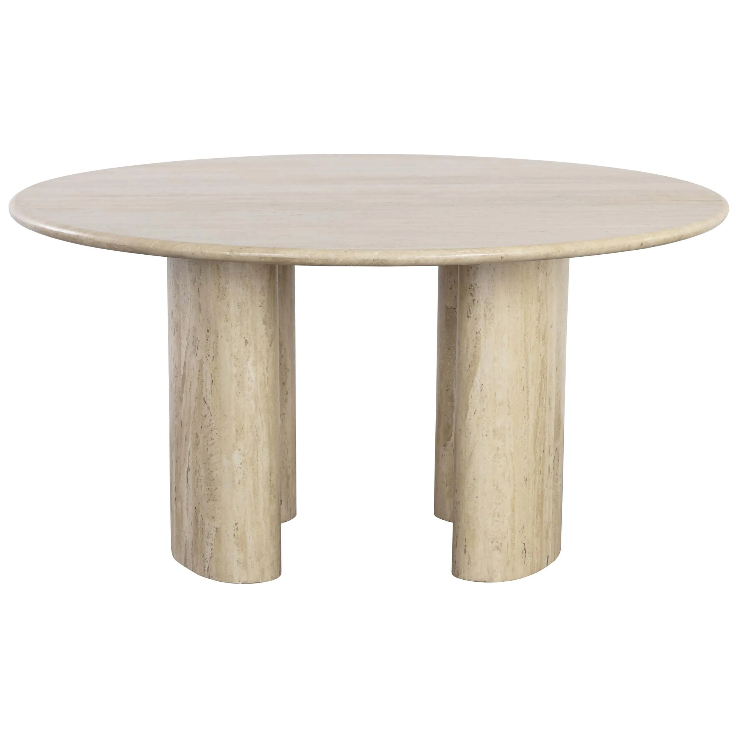 Savona Round Dining Table, Travertine