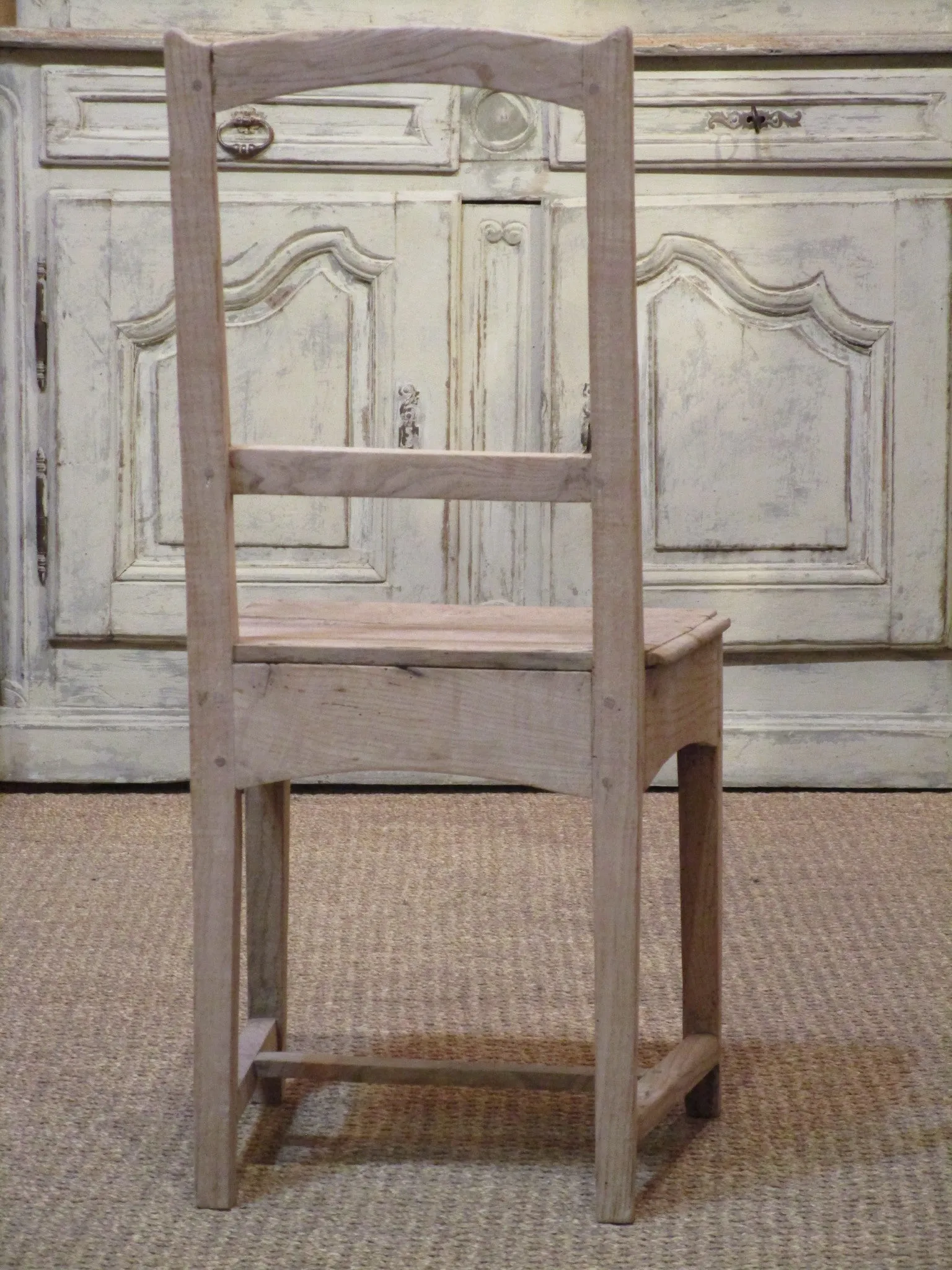 Set of six 18th century stripped oak chairs