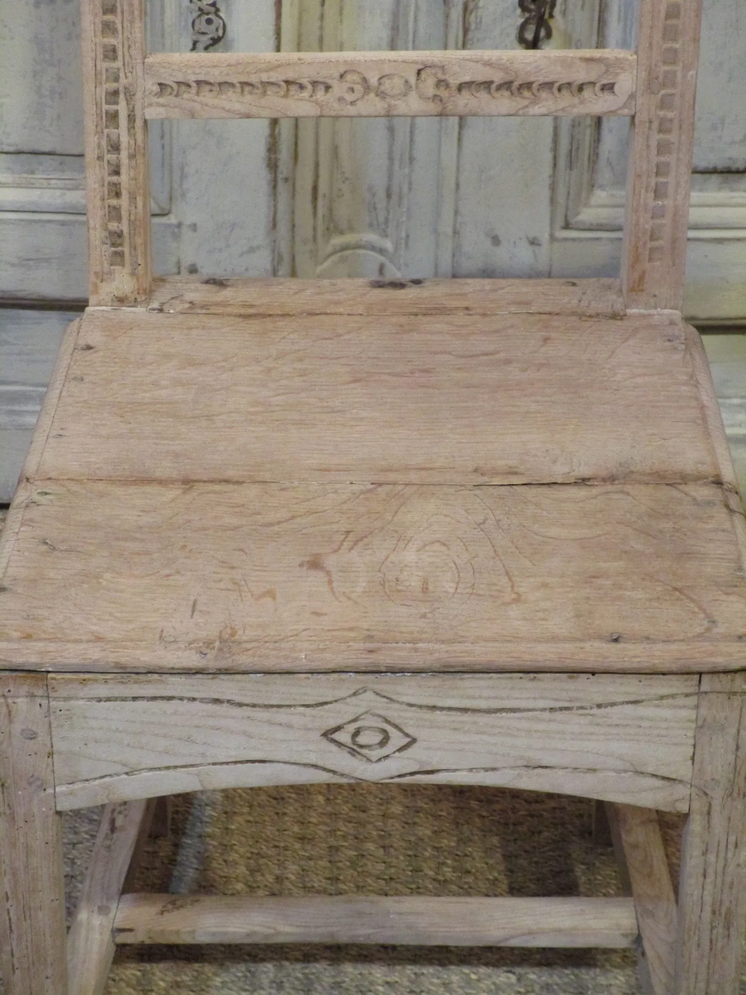 Set of six 18th century stripped oak chairs