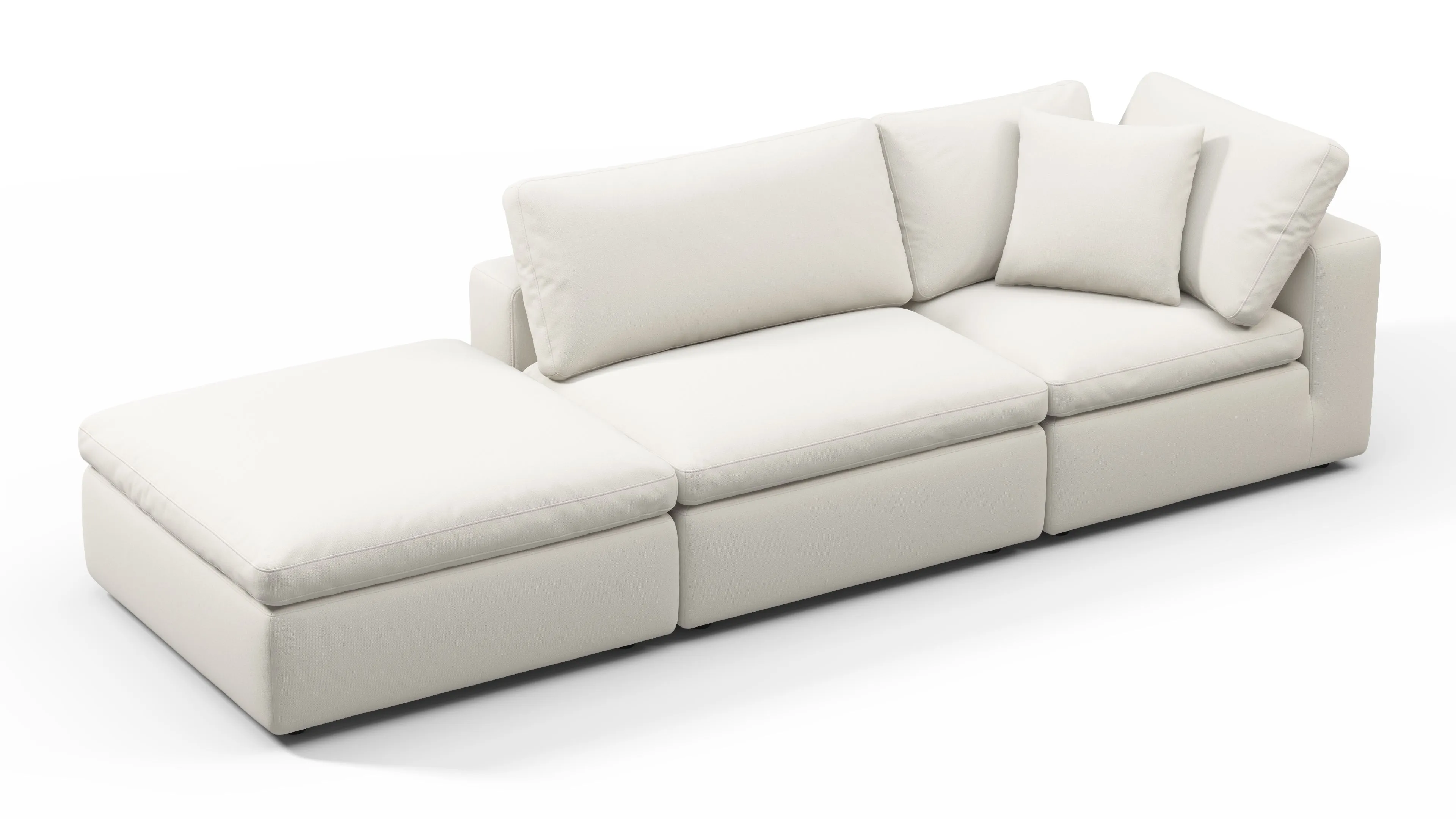 Sky - Sky Open End Sofa, Left, Oatmeal Brushed Weave