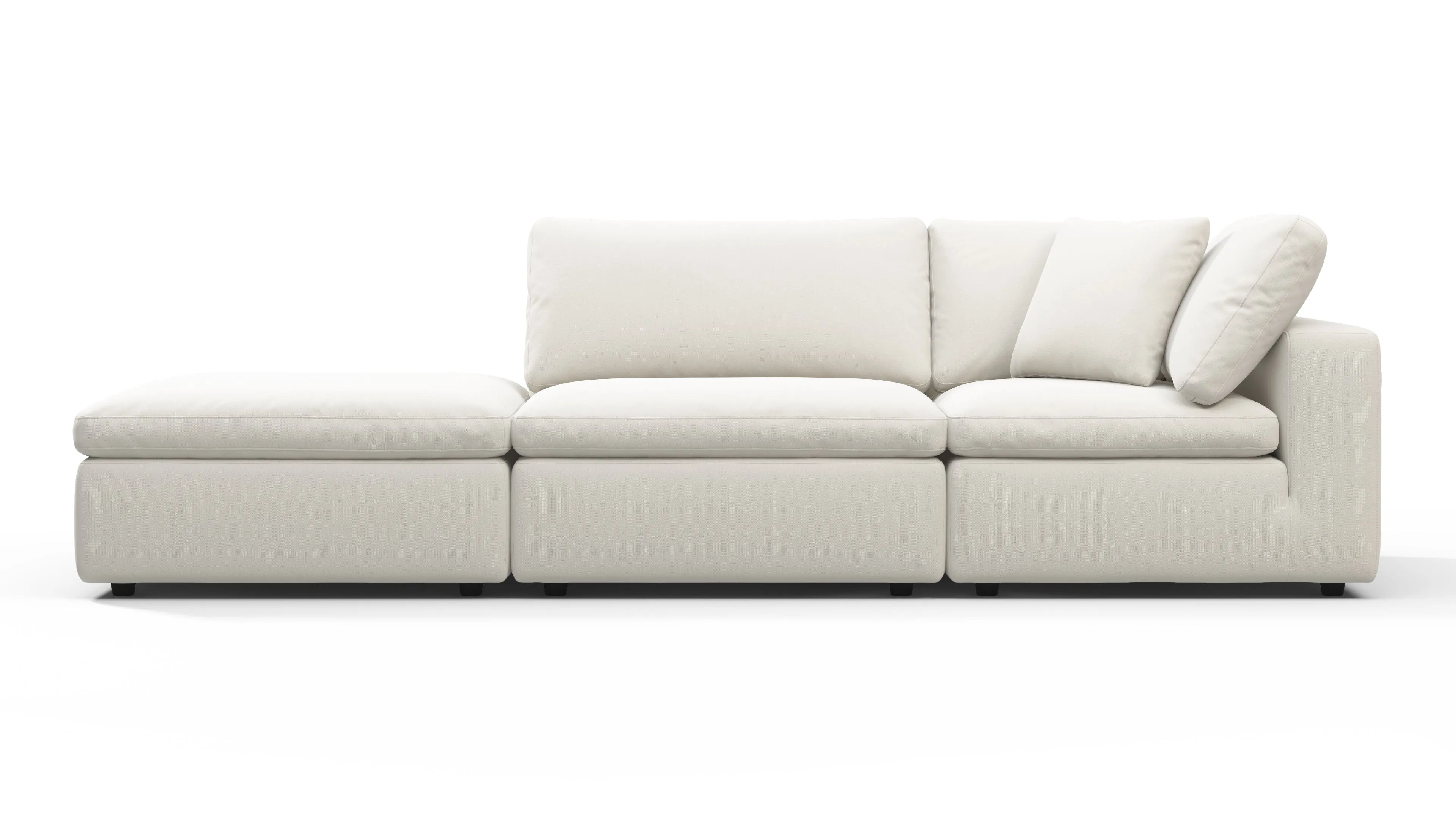 Sky - Sky Open End Sofa, Left, Oatmeal Brushed Weave