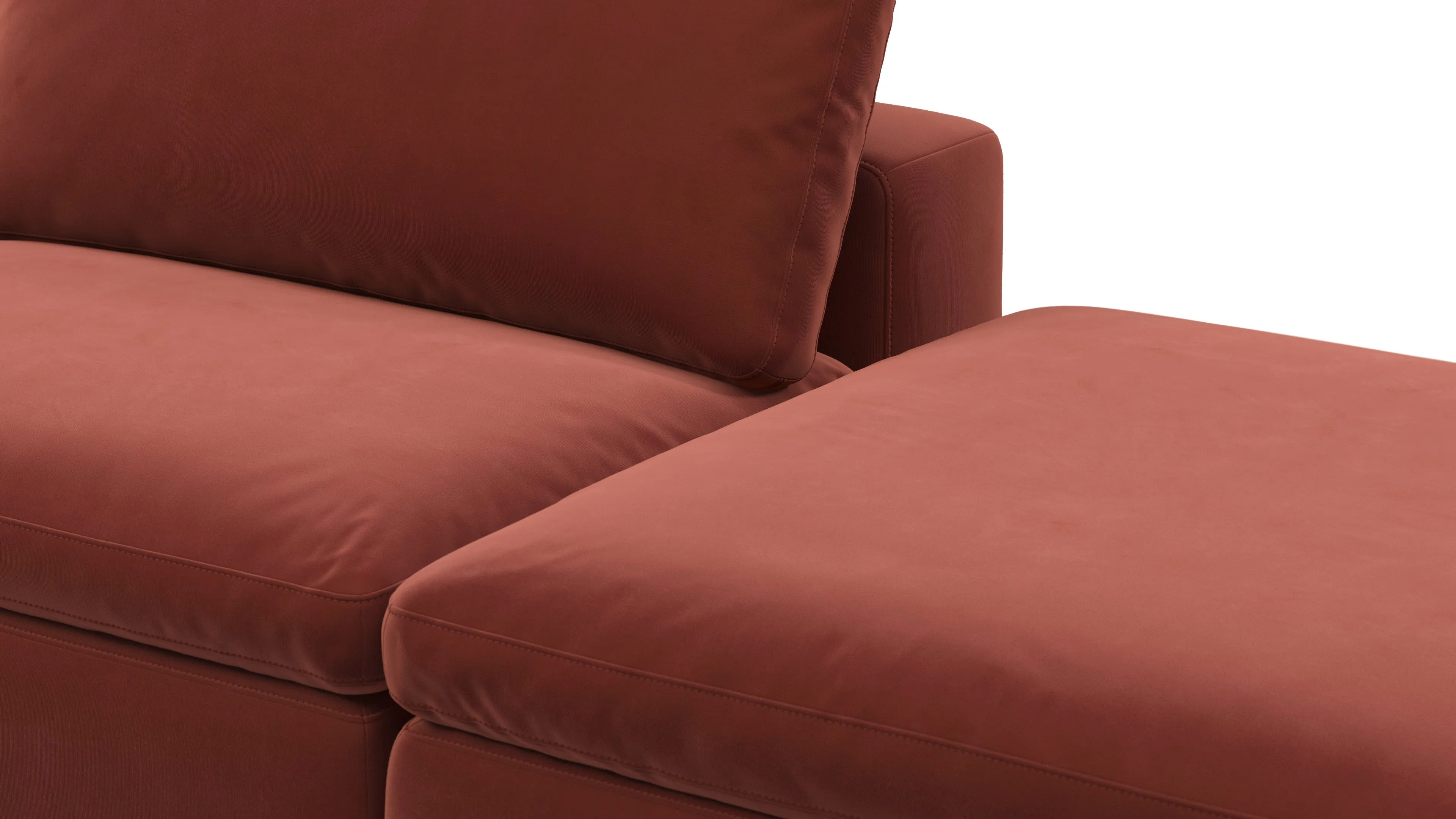 Sky - Sky Open End Sofa, Right, Cinnamon Velvet