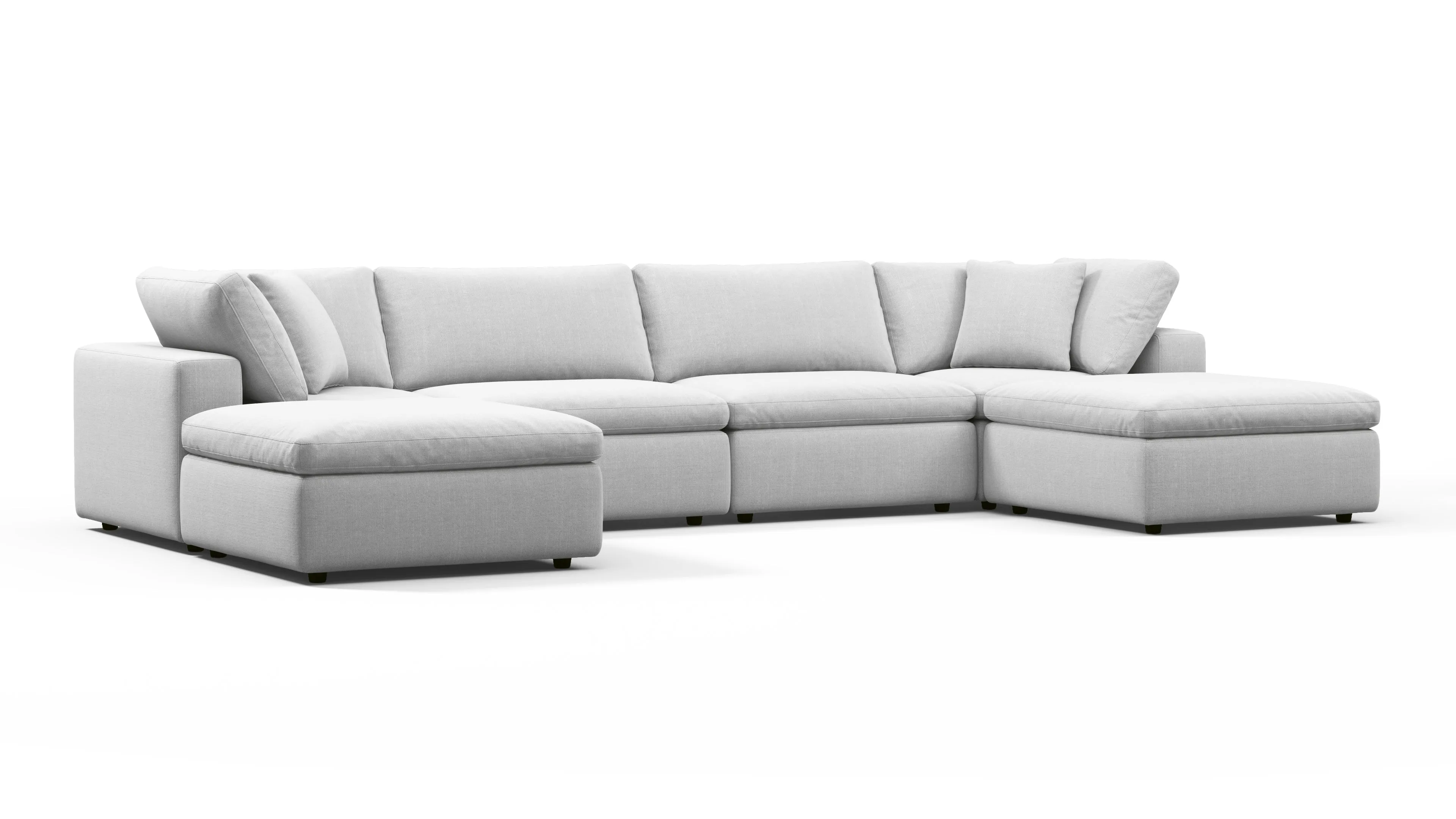 Sky - Sky Sectional Sofa, Double Chaise, Dove Linen