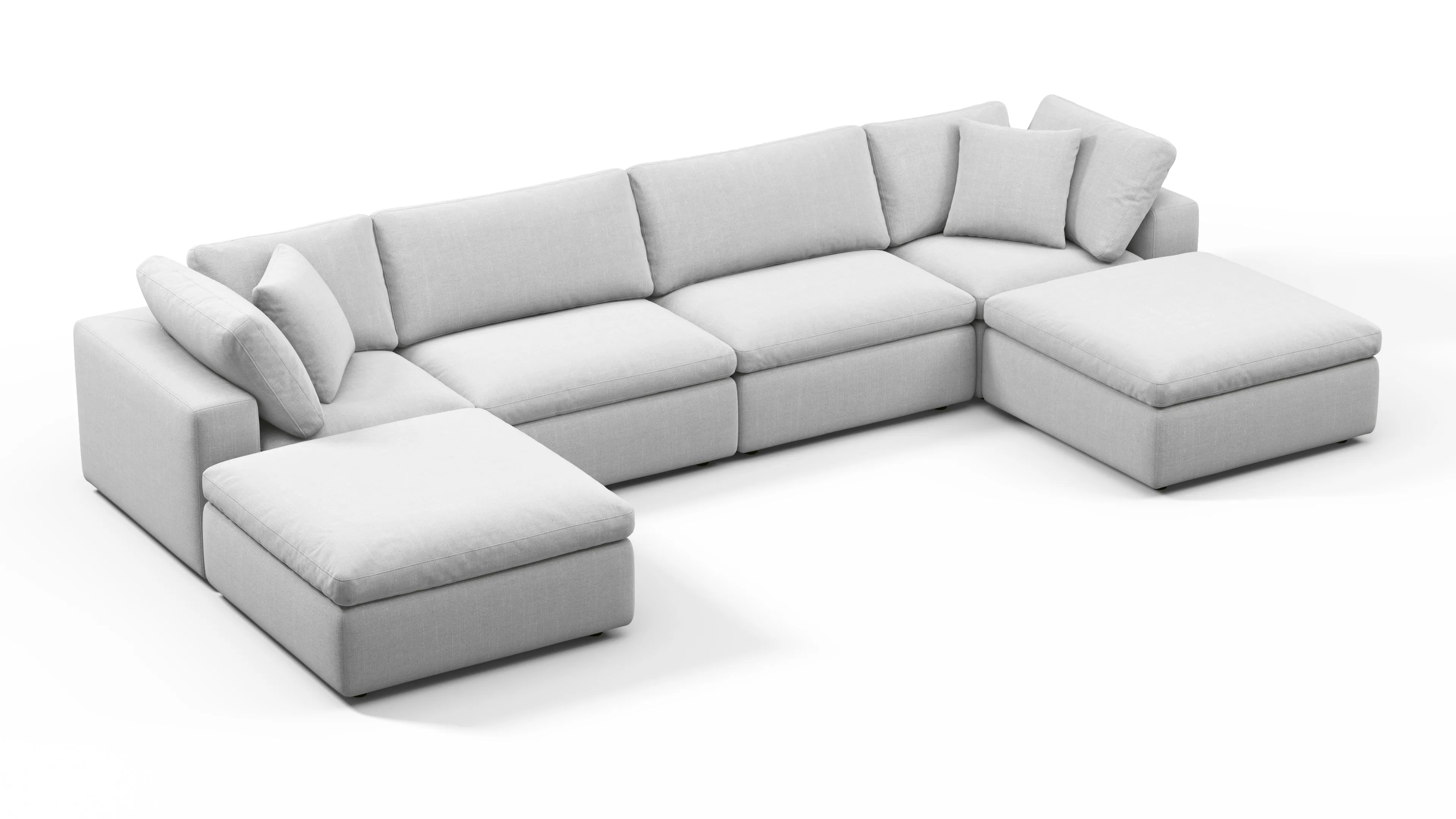 Sky - Sky Sectional Sofa, Double Chaise, Dove Linen