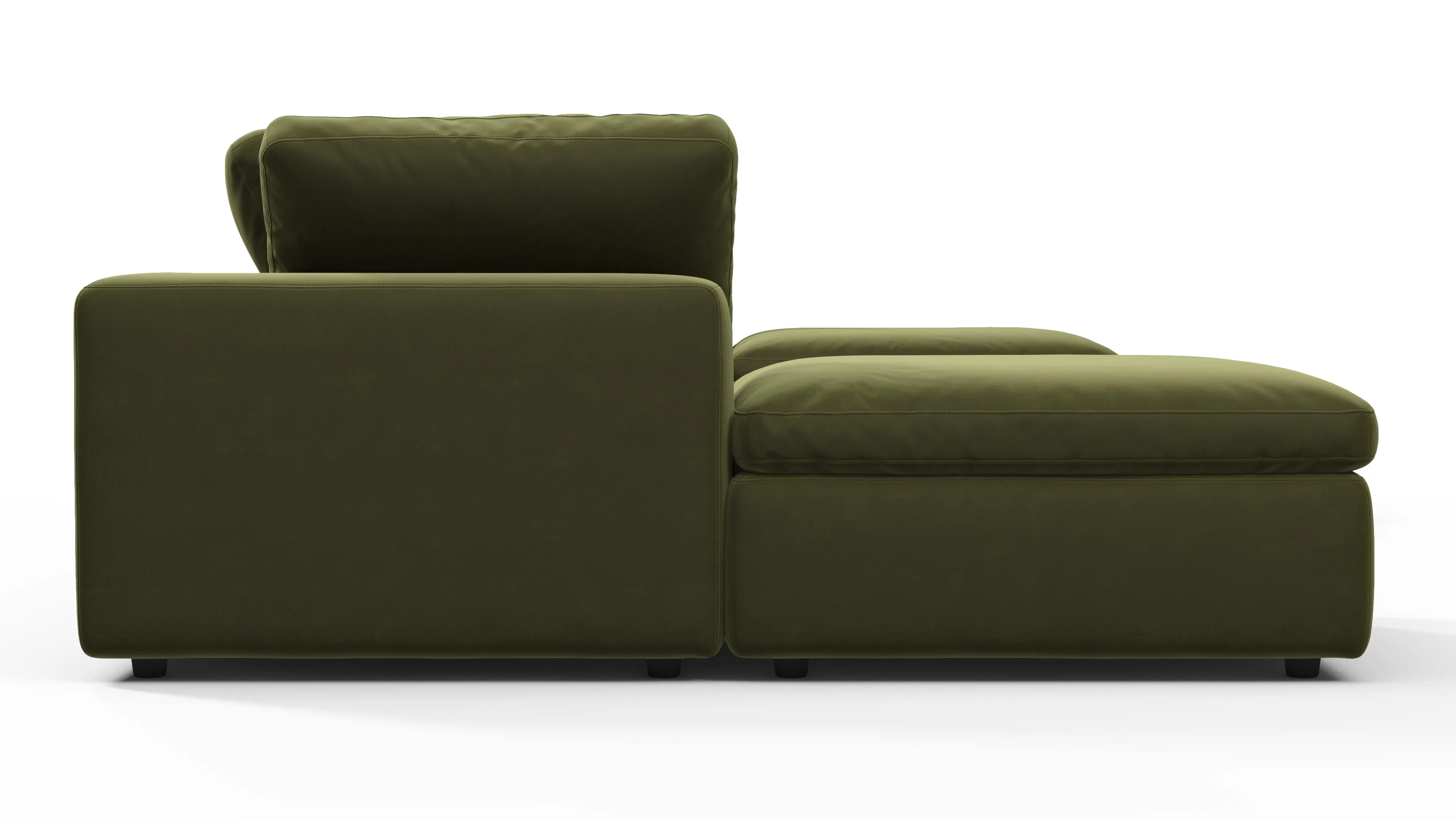 Sky - Sky Sectional Sofa, Double Chaise, Spruce Luxe Velvet