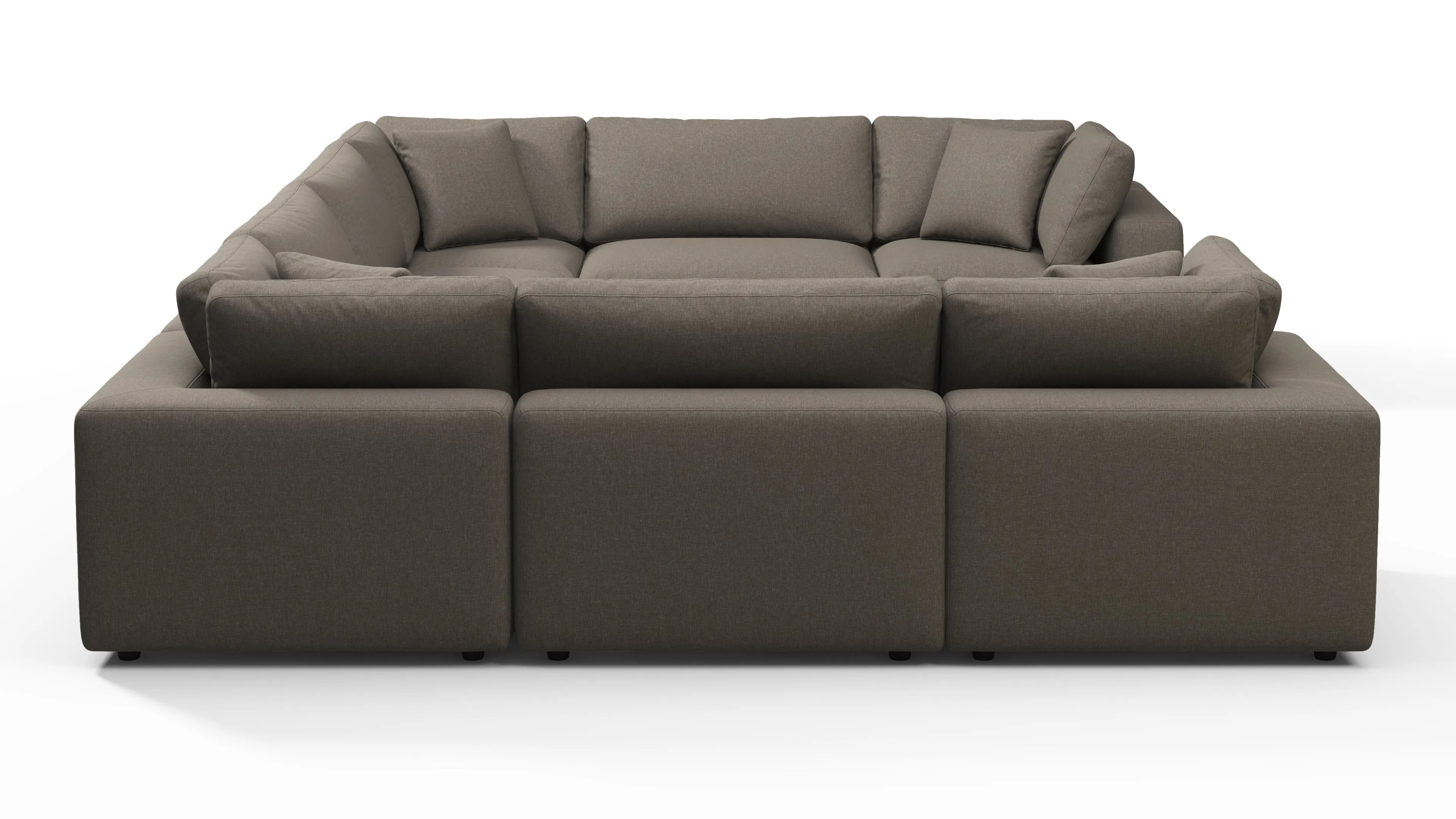 Sky - Sky Sectional Sofa, Eight Seater, Coffee Brushed Weave