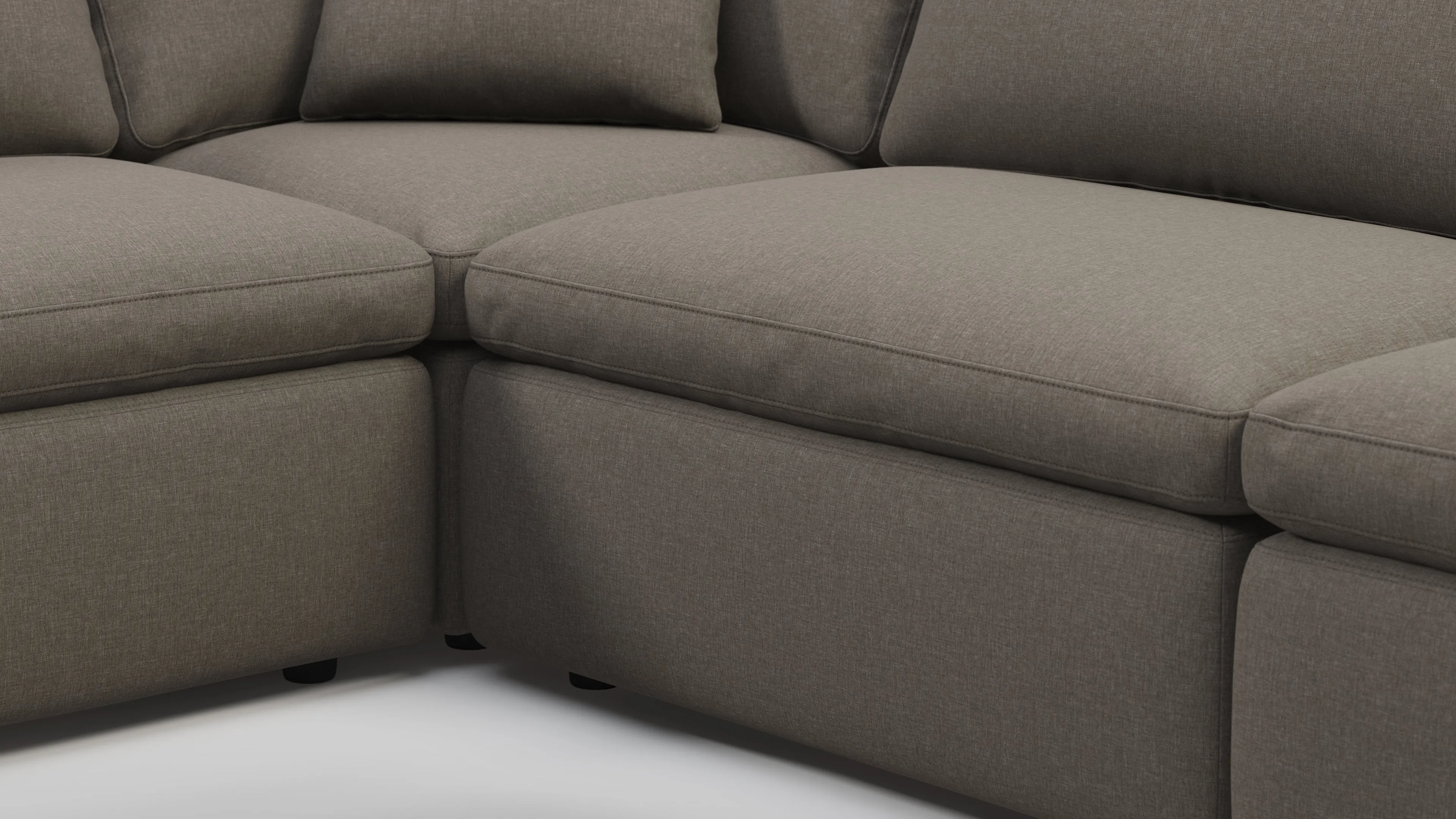 Sky - Sky Sectional Sofa, Eight Seater, Coffee Brushed Weave