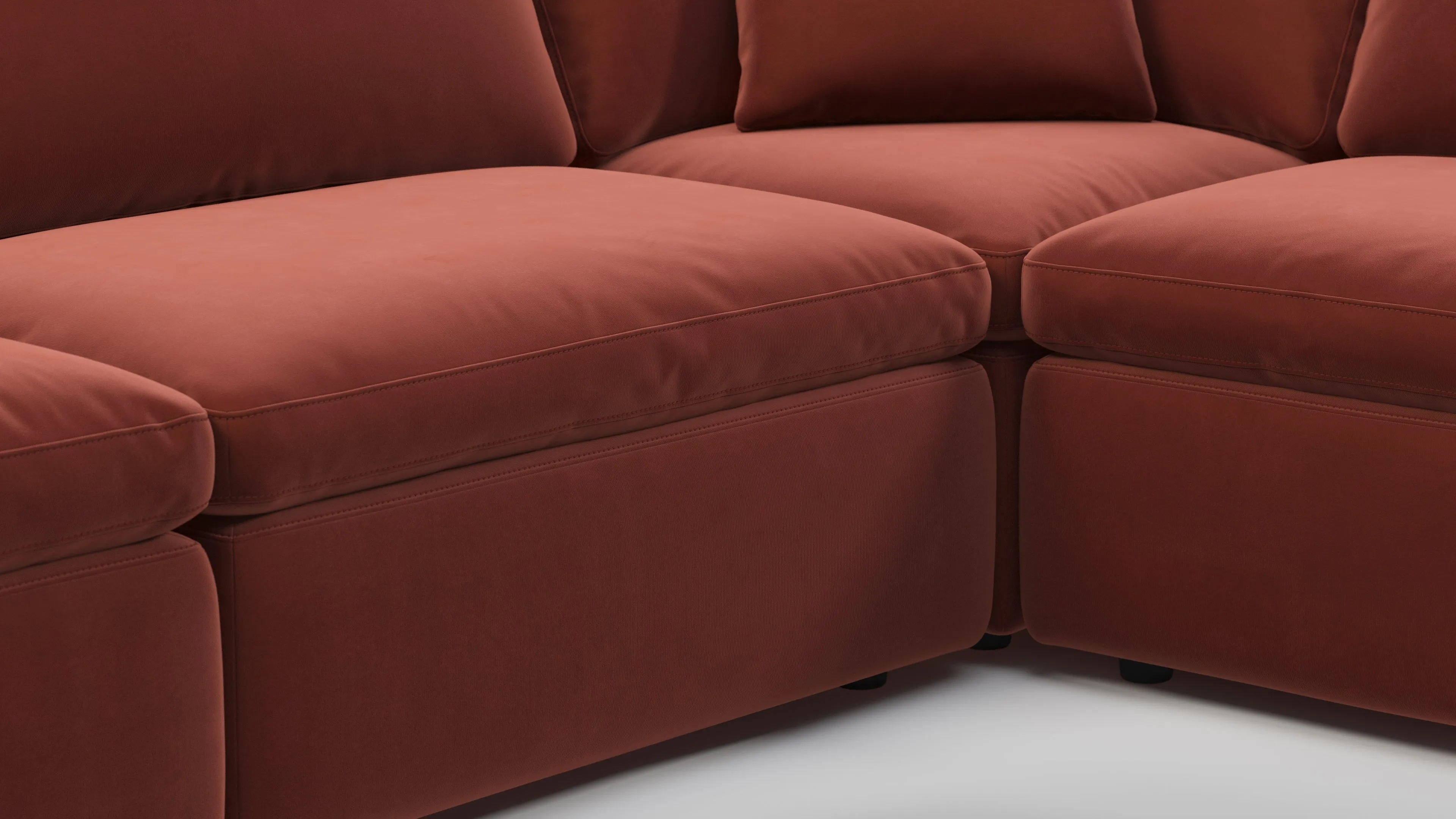 Sky - Sky Sectional Sofa, Five Seater, Left Corner, Cinnamon Velvet