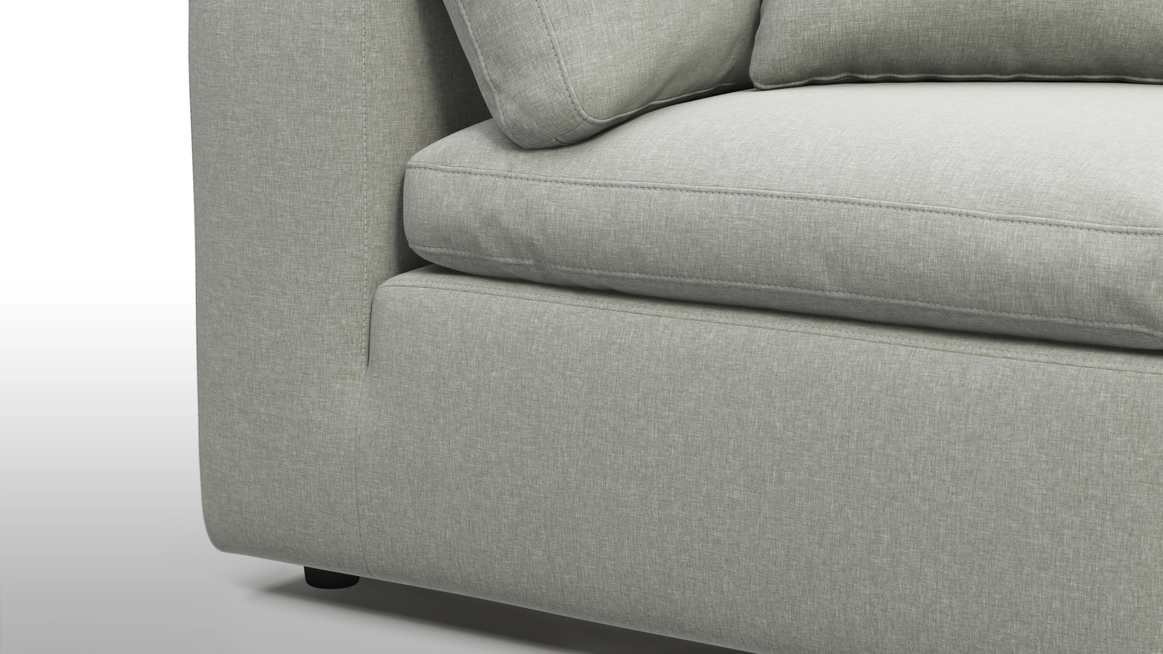 Sky - Sky Sectional Sofa, Five Seater, Left Corner, Soft Gray Brushed Weave