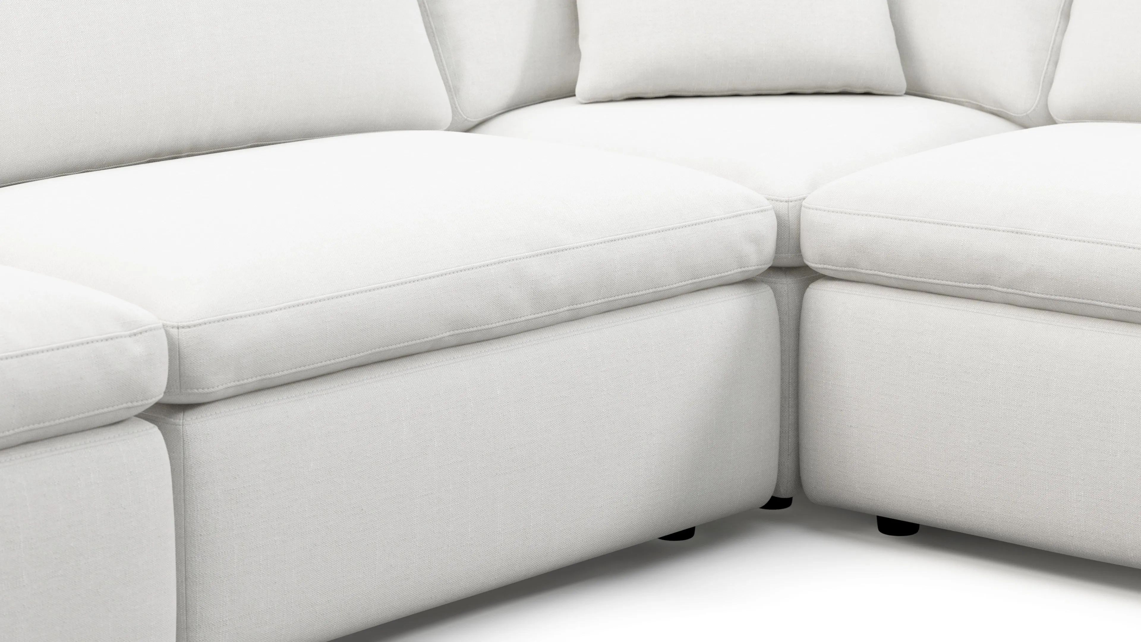 Sky - Sky Sectional Sofa, Five Seater, Left Corner, White Linen