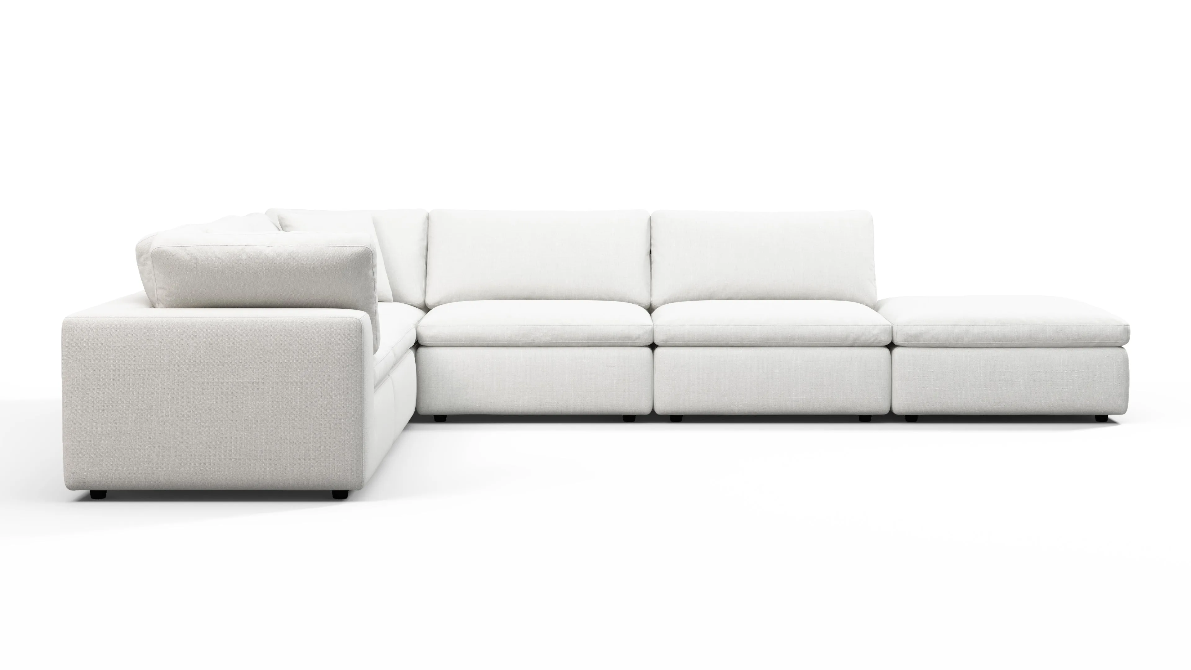 Sky - Sky Sectional Sofa, Five Seater, Left Corner, White Linen