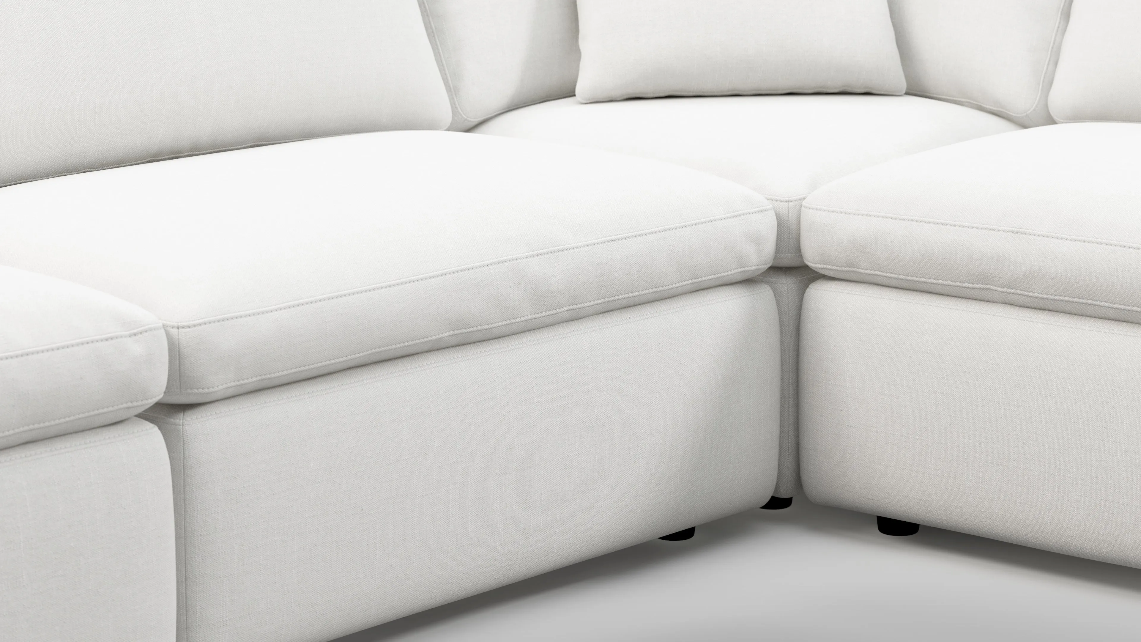 Sky - Sky Sectional Sofa, Five Seater, Left Corner, White Linen