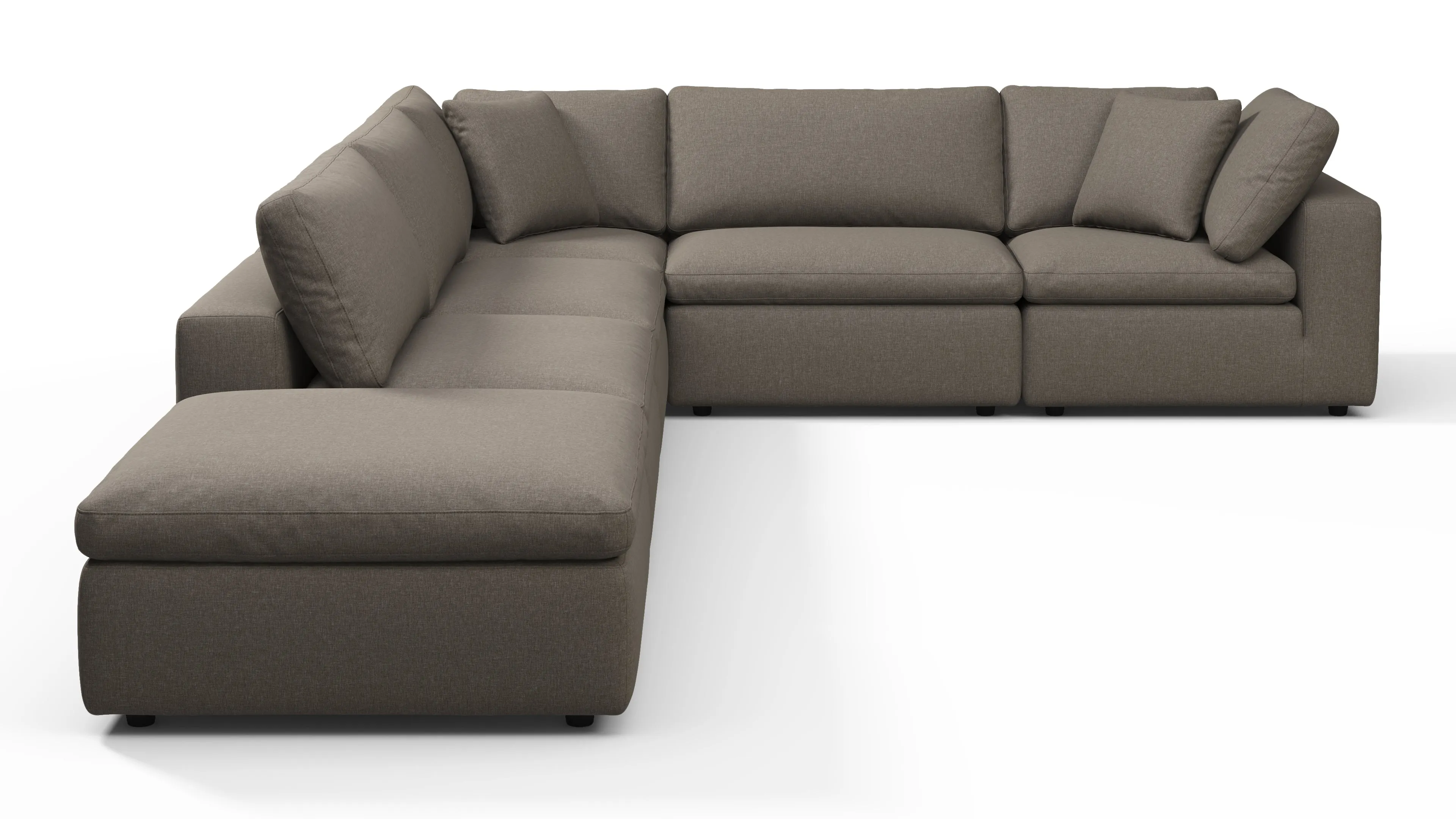 Sky - Sky Sectional Sofa, Five Seater, Right Corner, Coffee Brushed Weave