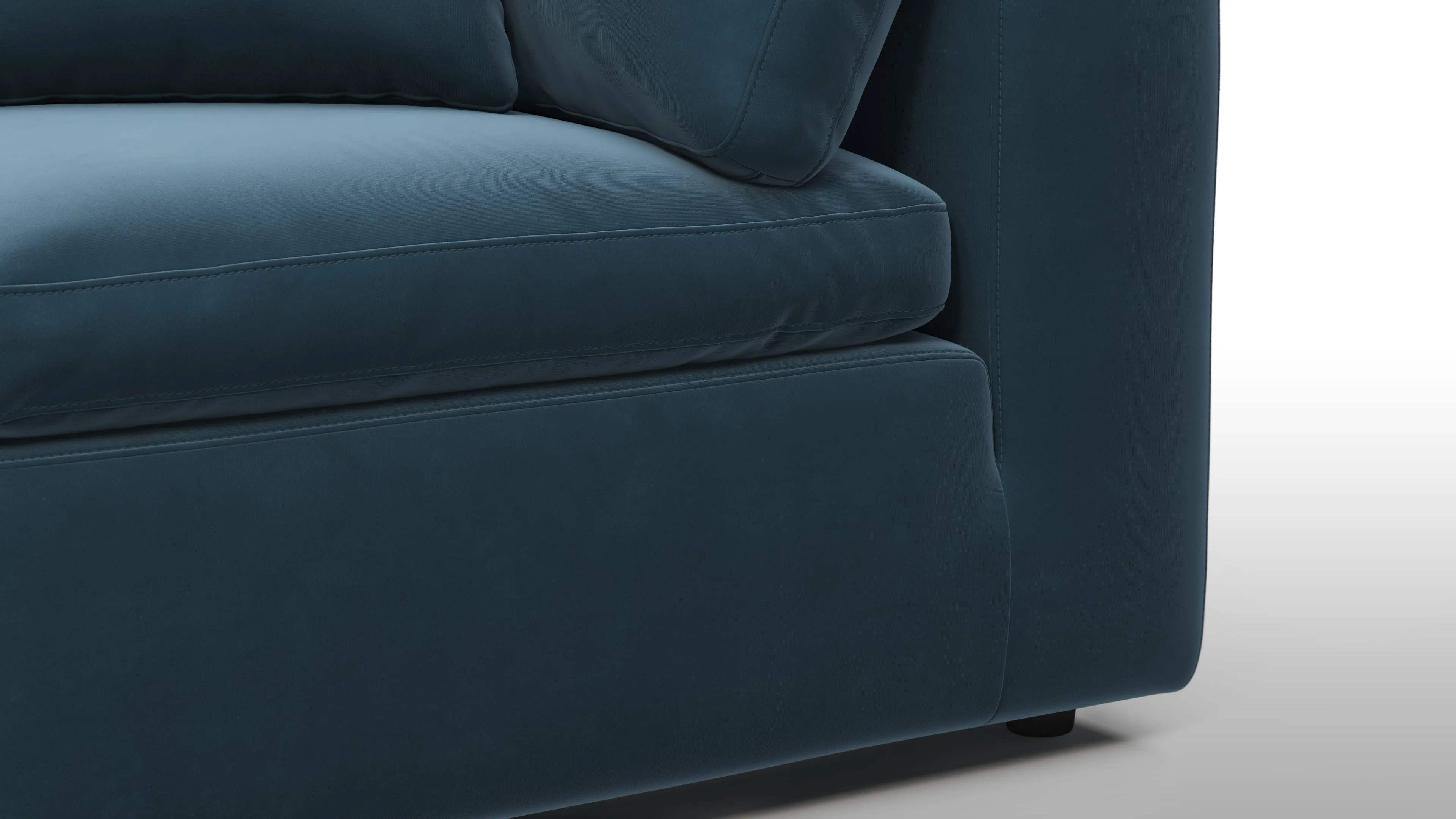 Sky - Sky Sectional Sofa, Five Seater, Right Corner, Prussian Blue Luxe Velvet