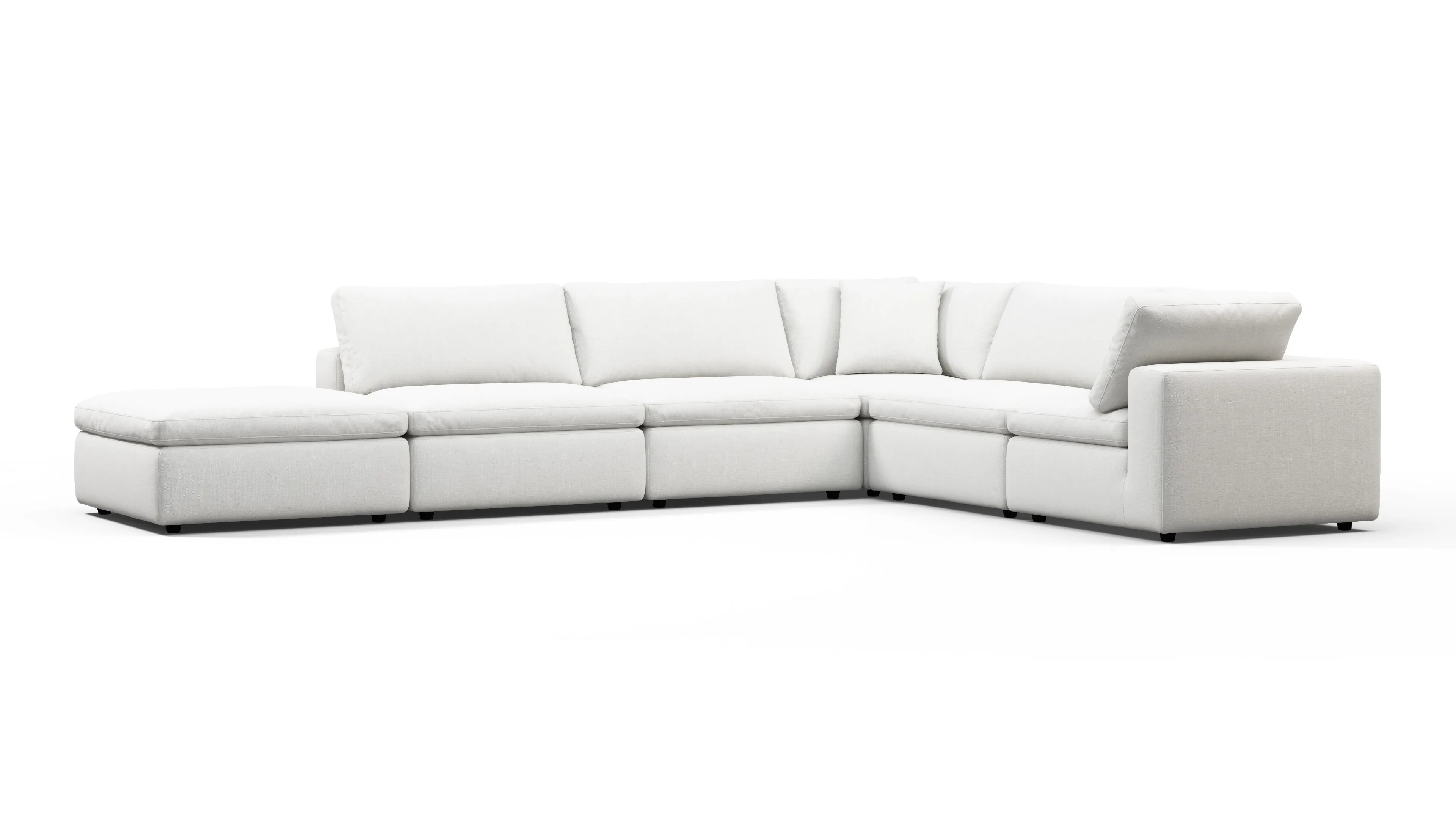 Sky - Sky Sectional Sofa, Five Seater, Right Corner, White Linen