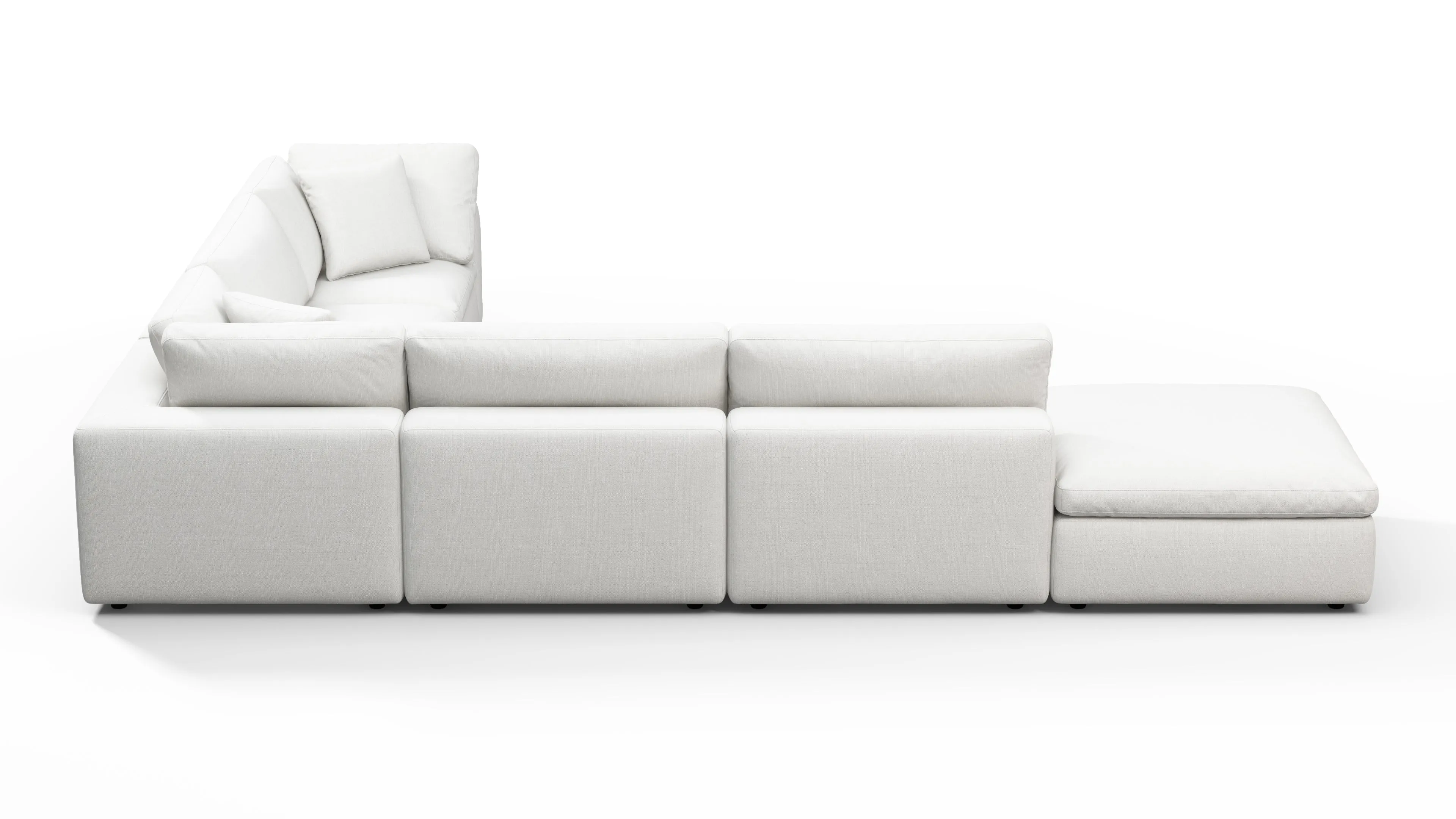 Sky - Sky Sectional Sofa, Five Seater, Right Corner, White Linen