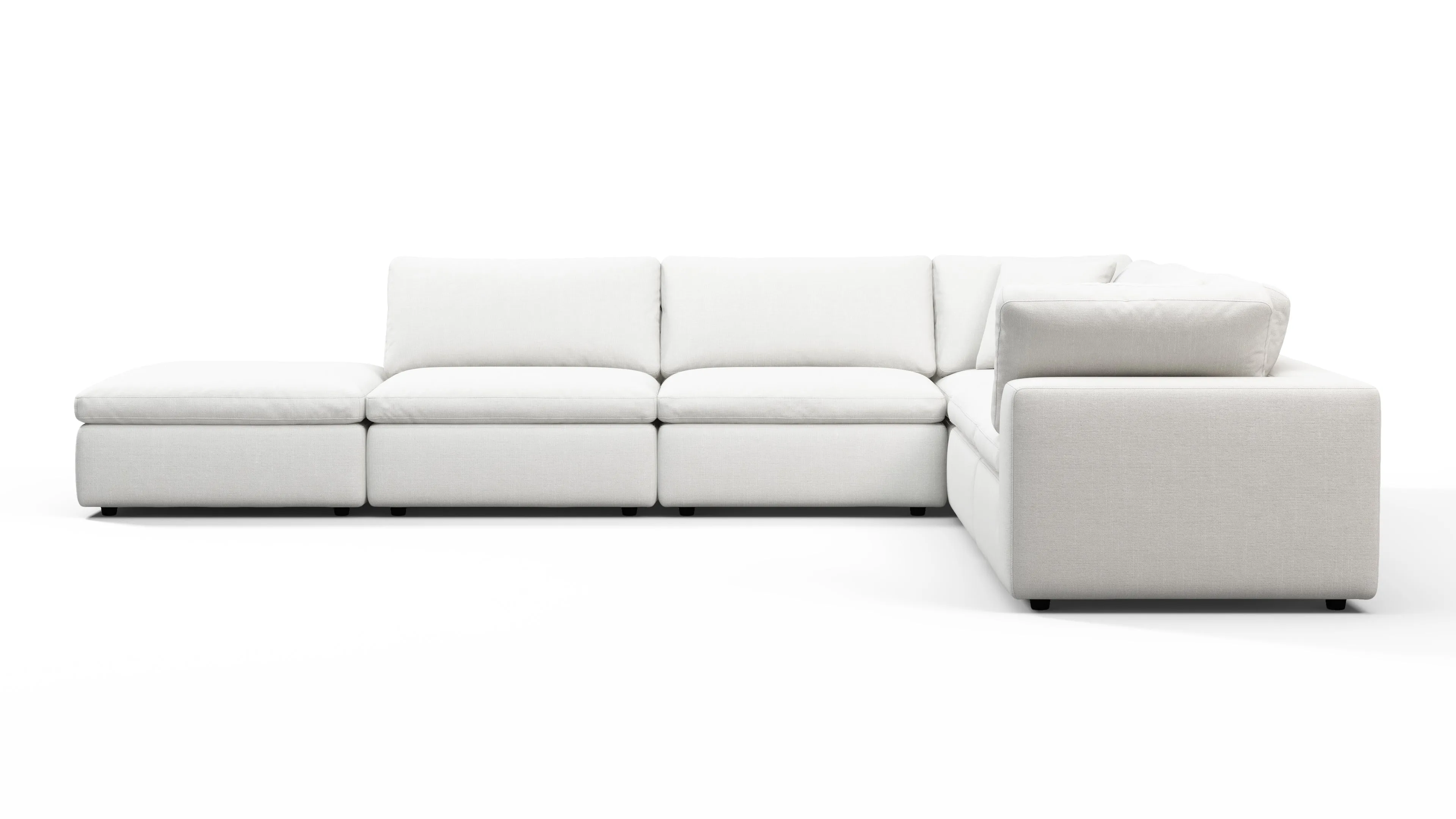 Sky - Sky Sectional Sofa, Five Seater, Right Corner, White Linen