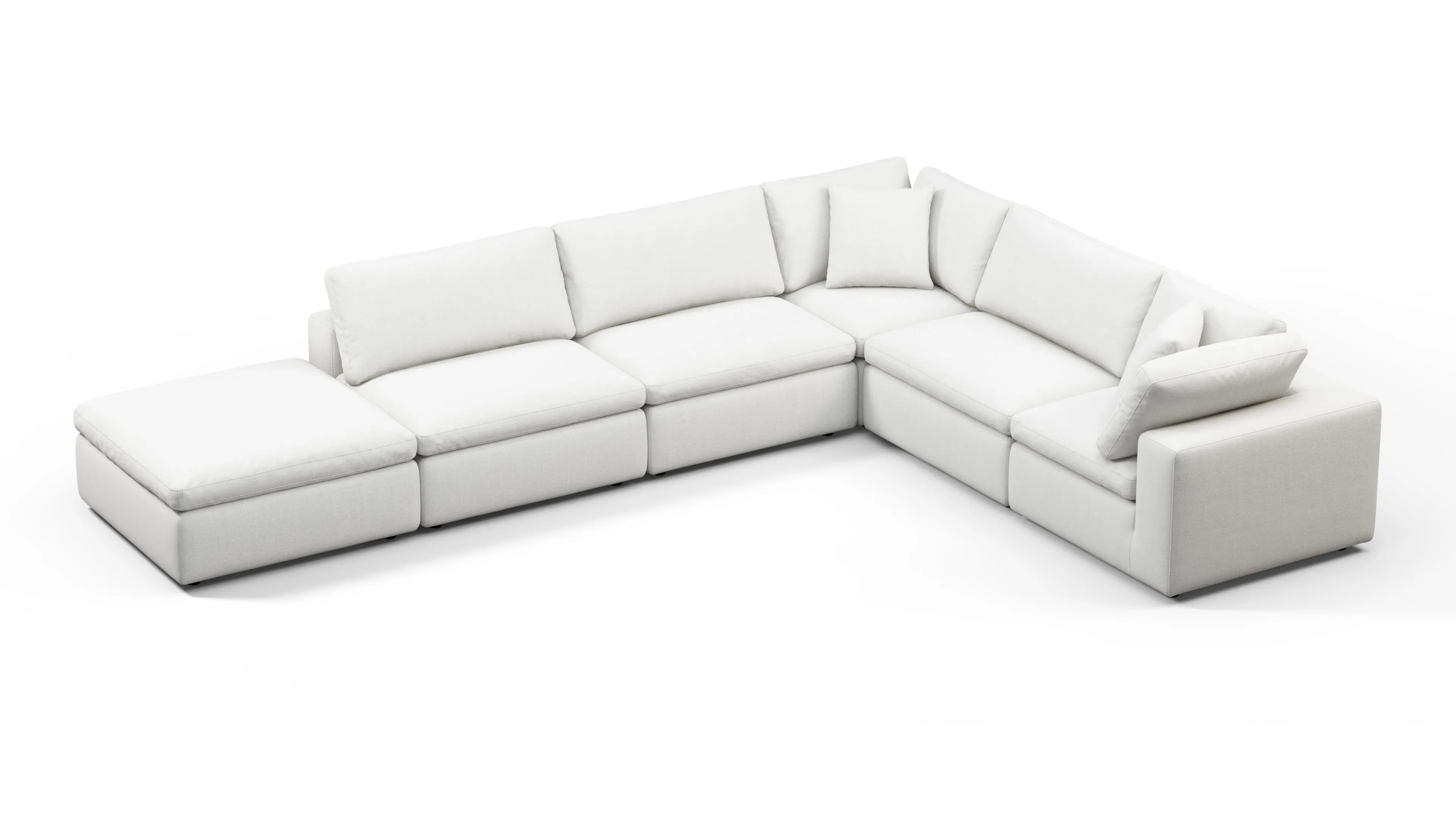 Sky - Sky Sectional Sofa, Five Seater, Right Corner, White Linen