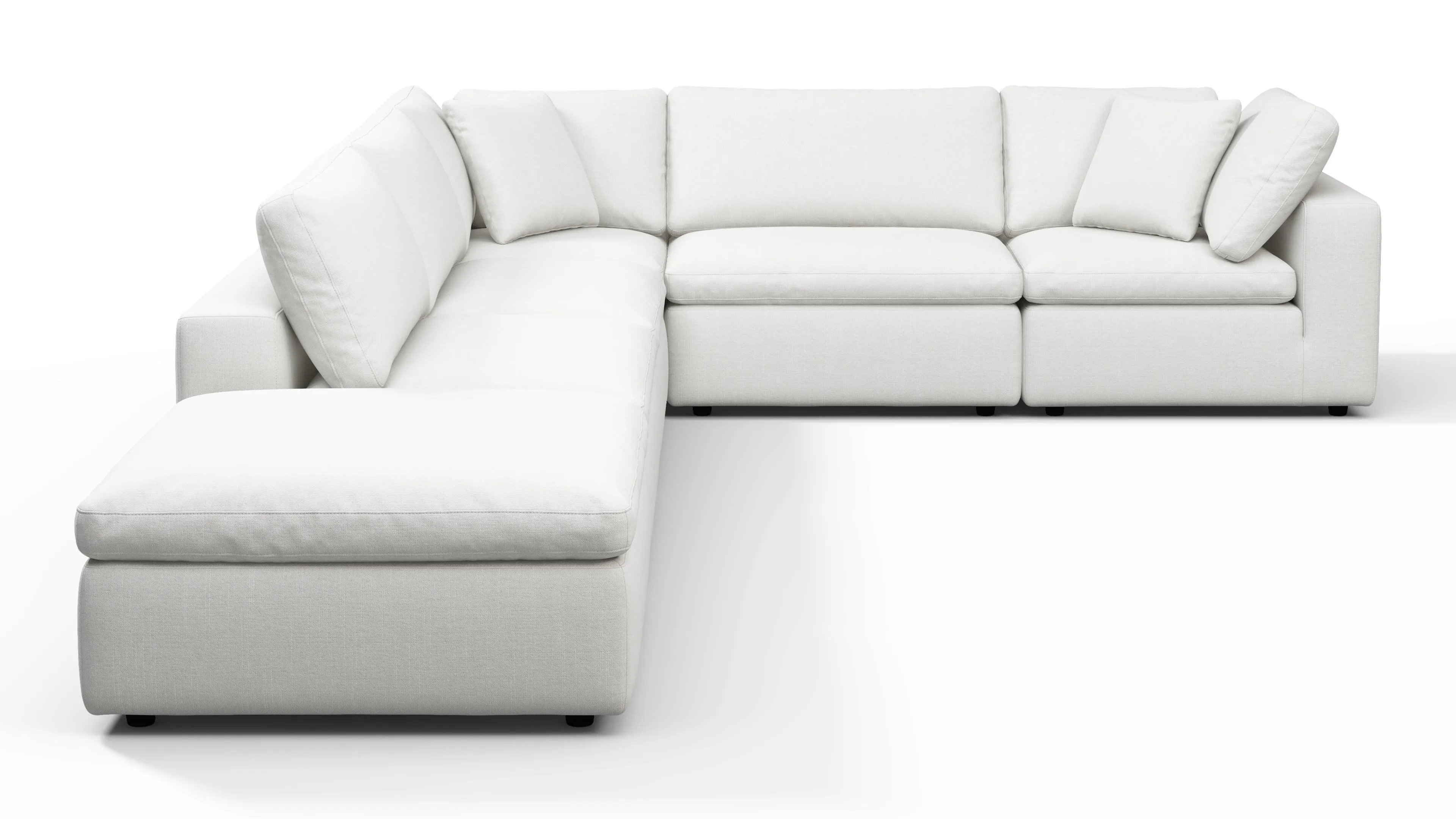 Sky - Sky Sectional Sofa, Five Seater, Right Corner, White Linen