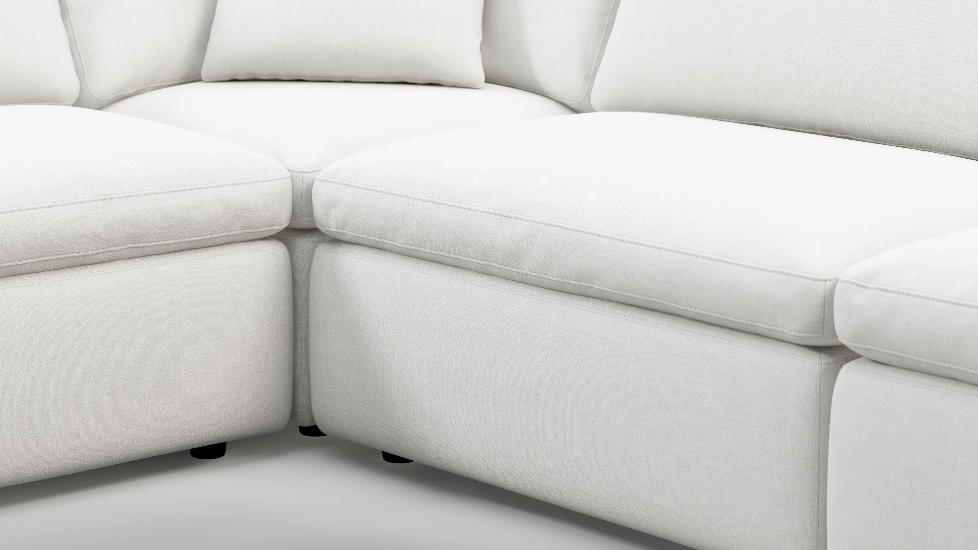 Sky - Sky Sectional Sofa, Five Seater, Right Corner, White Linen