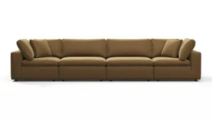 Sky - Sky Sectional Sofa, Four Seater, Old Gold Velvet