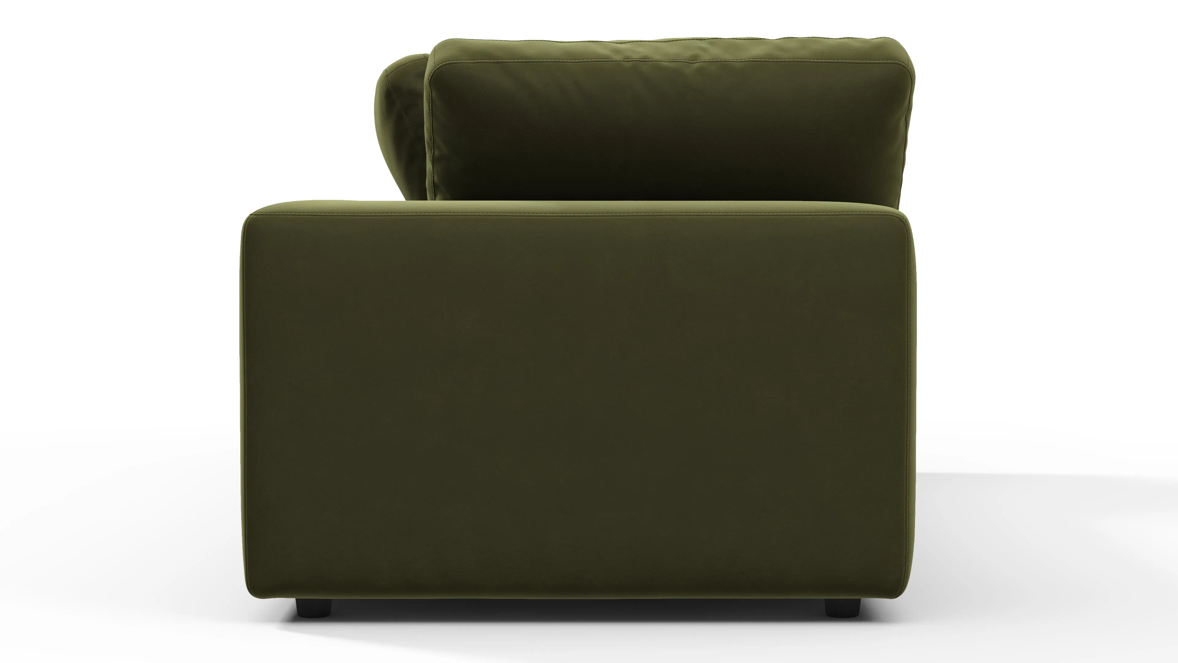 Sky - Sky Sectional Sofa, Four Seater, Spruce Luxe Velvet