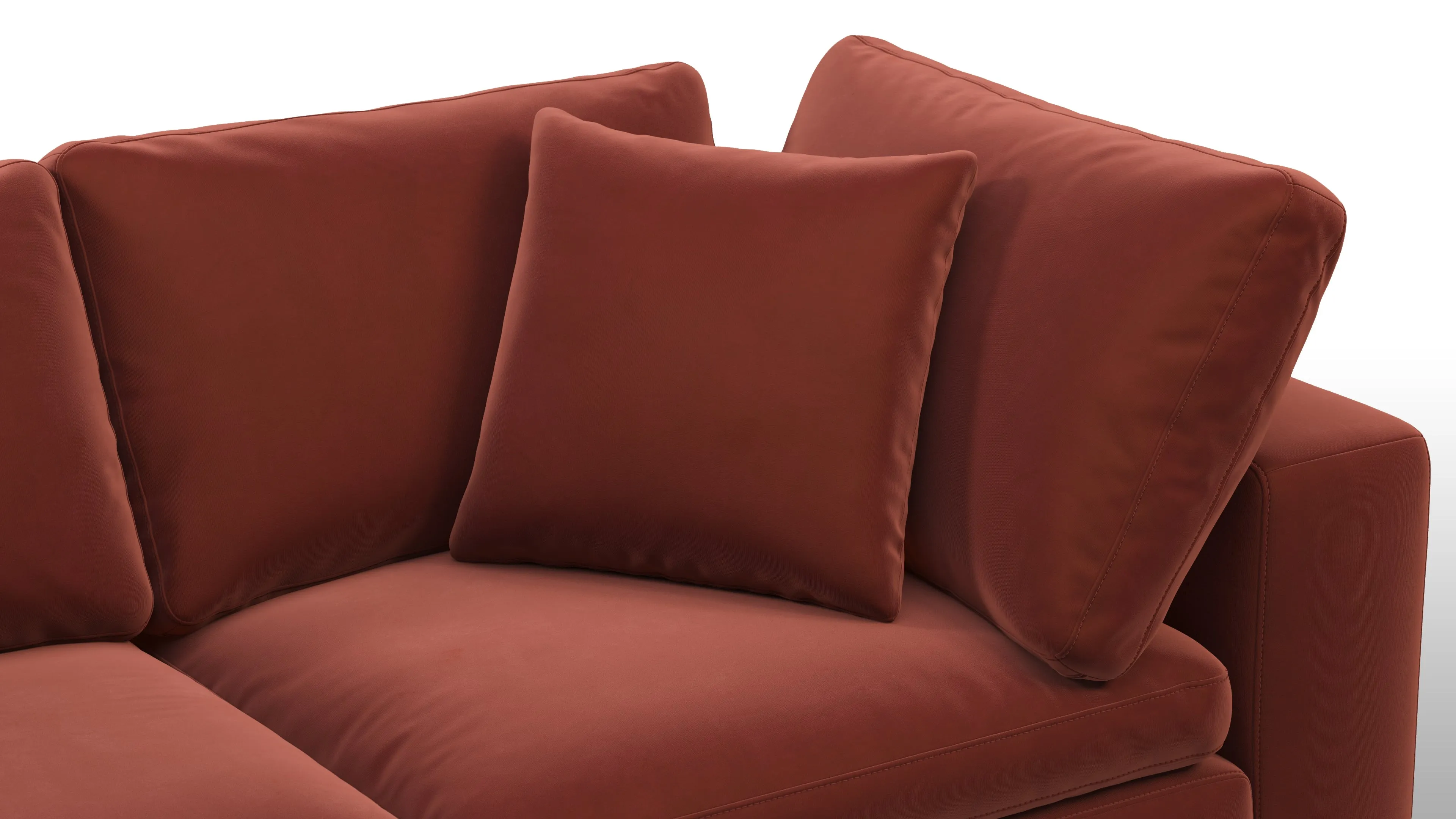 Sky - Sky Sectional Sofa, Three Seater, Cinnamon Velvet