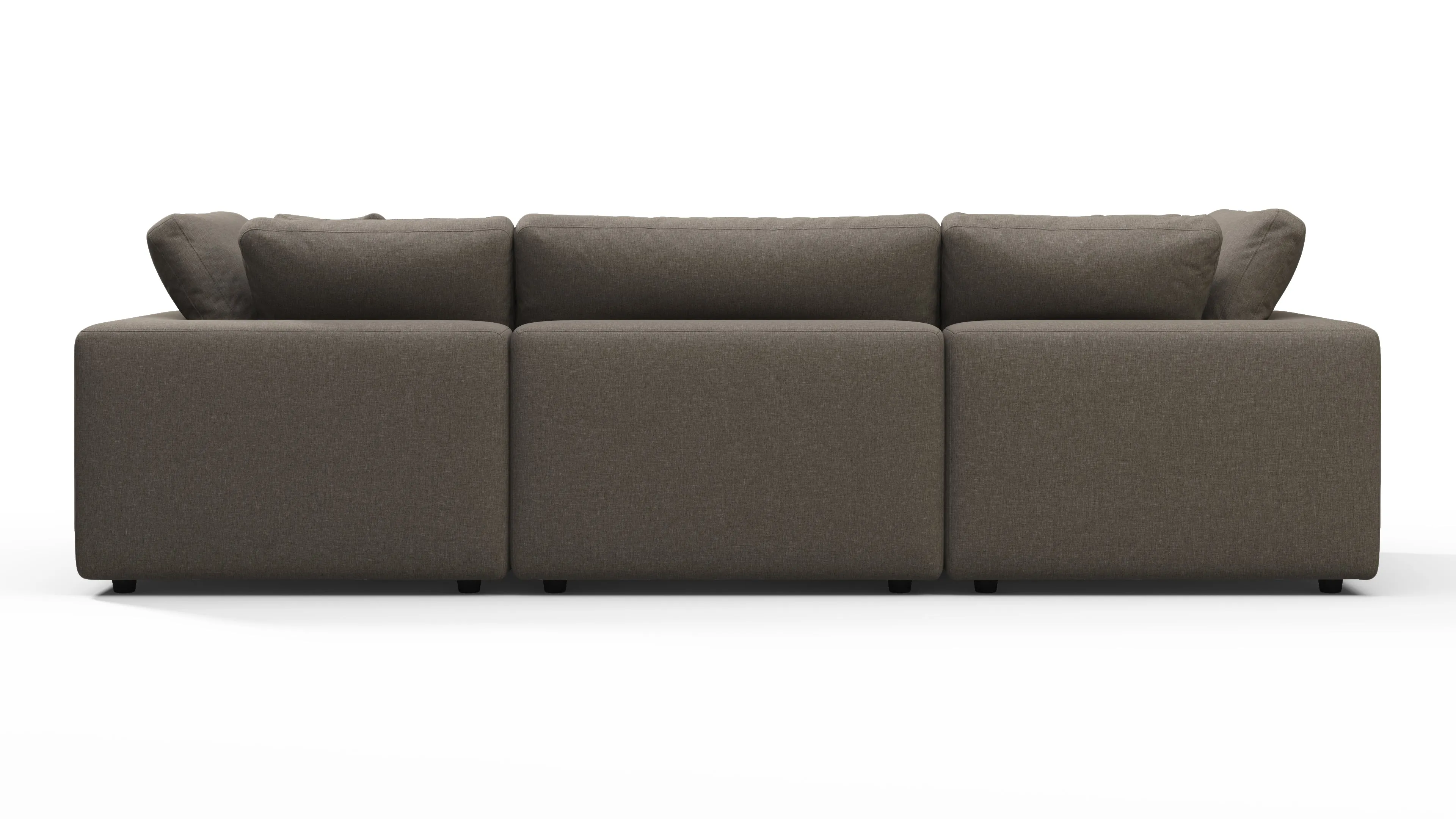 Sky - Sky Sectional Sofa, Three Seater, Coffee Brushed Weave