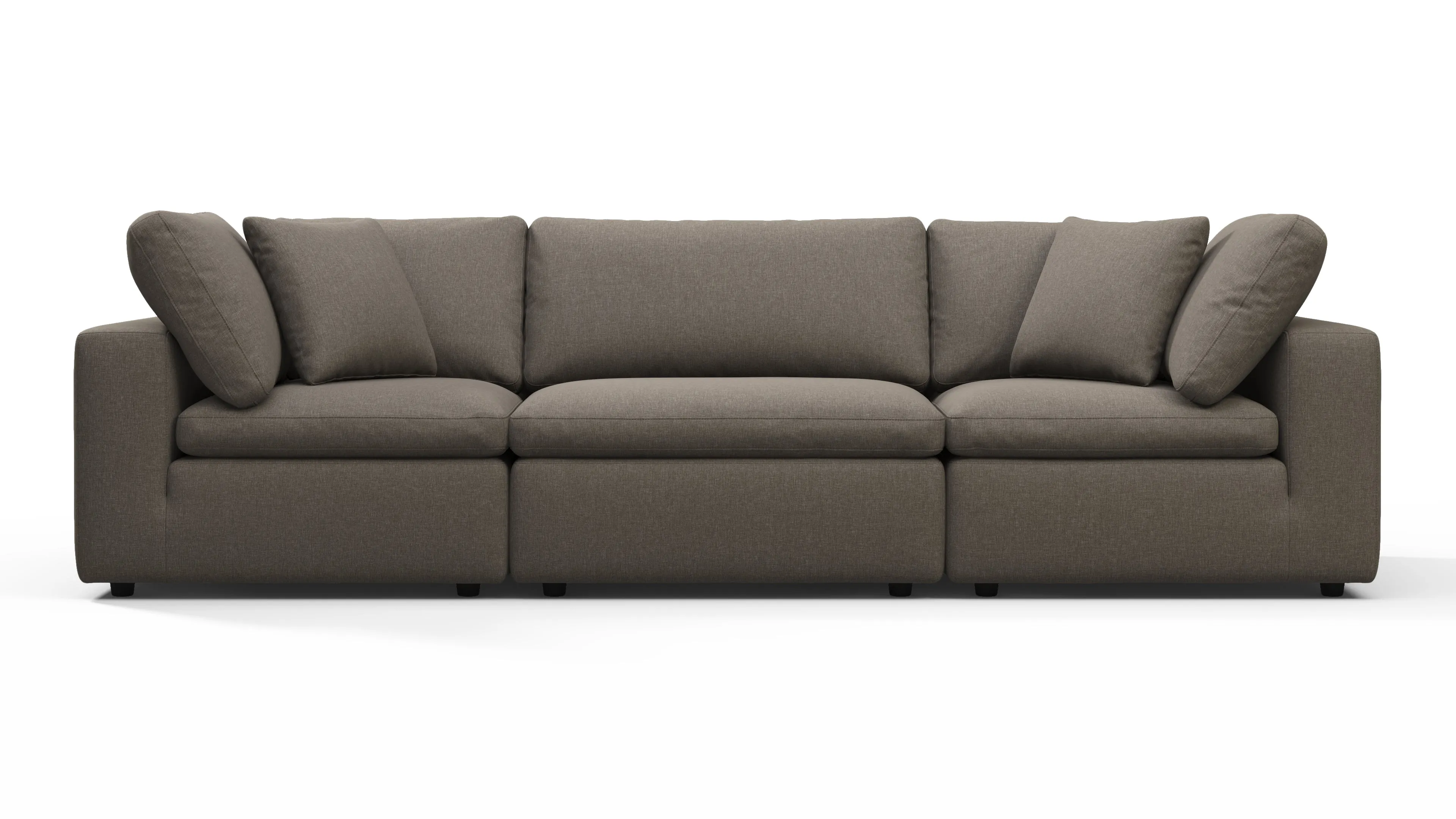 Sky - Sky Sectional Sofa, Three Seater, Coffee Brushed Weave