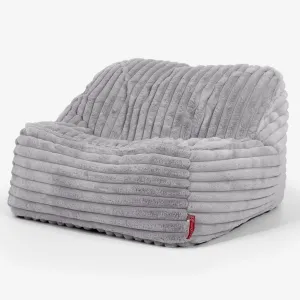 Sloucher Bean Bag Chair - Ultra Plush Cord Grey