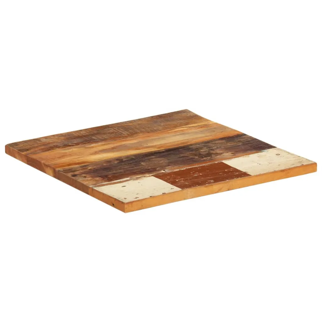 Optimized Title: Solid Reclaimed Wood Square Table Top - 60x60 cm, 25-27 mm Thickness