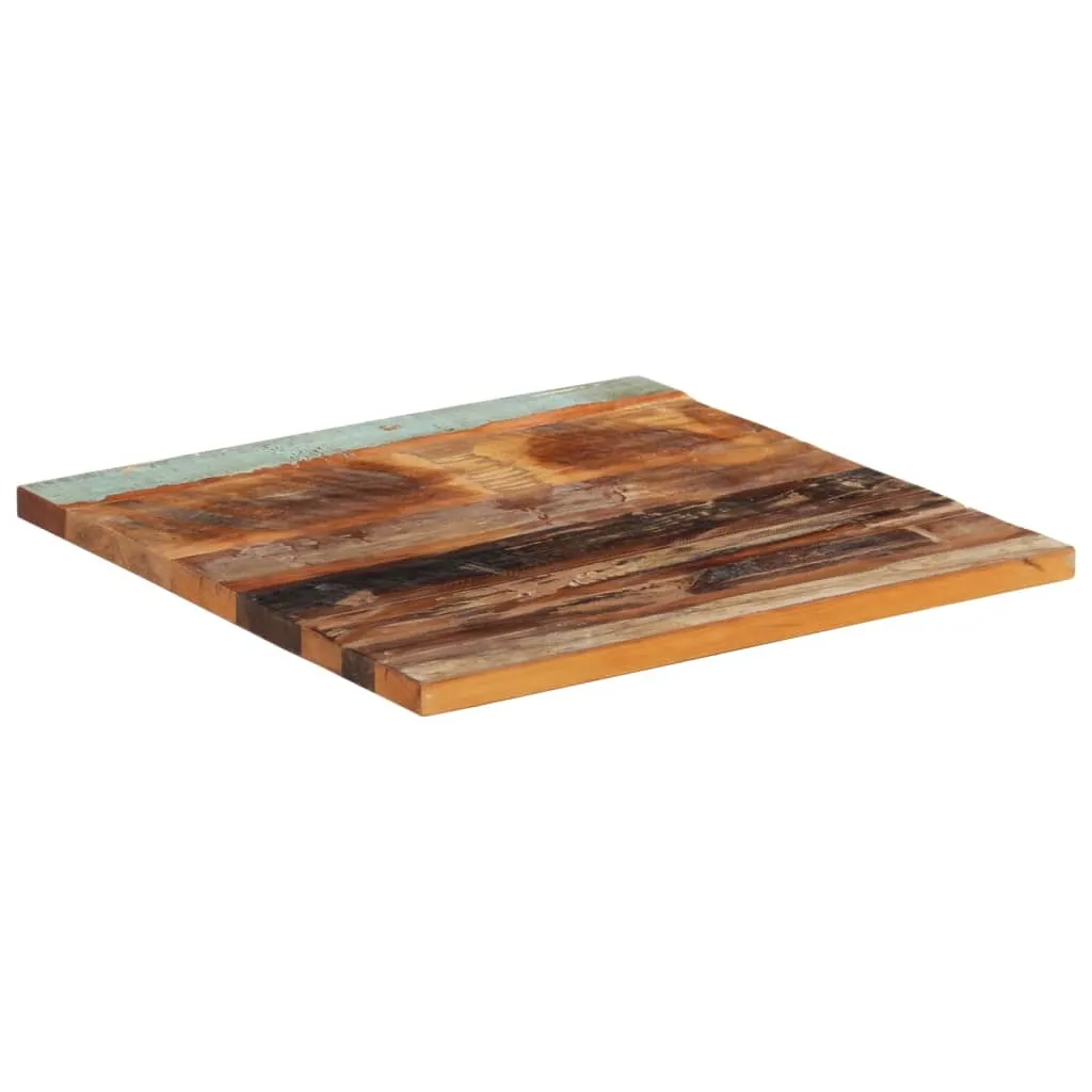 Optimized Title: Solid Reclaimed Wood Square Table Top - 60x60 cm, 25-27 mm Thickness