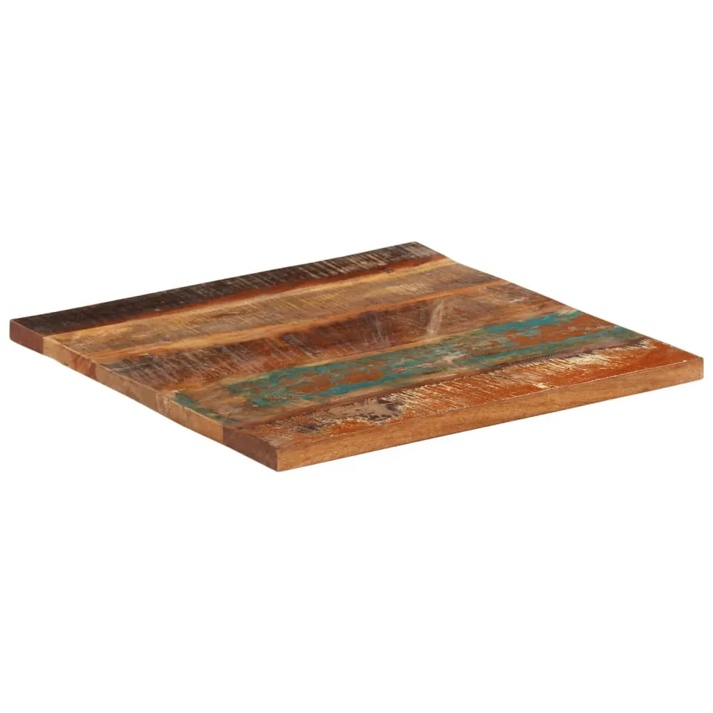 Optimized Title: Solid Reclaimed Wood Square Table Top - 60x60 cm, 25-27 mm Thickness