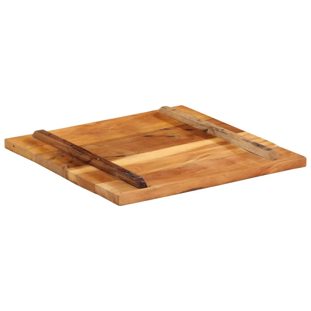 Optimized Title: Solid Reclaimed Wood Square Table Top - 60x60 cm, 25-27 mm Thickness