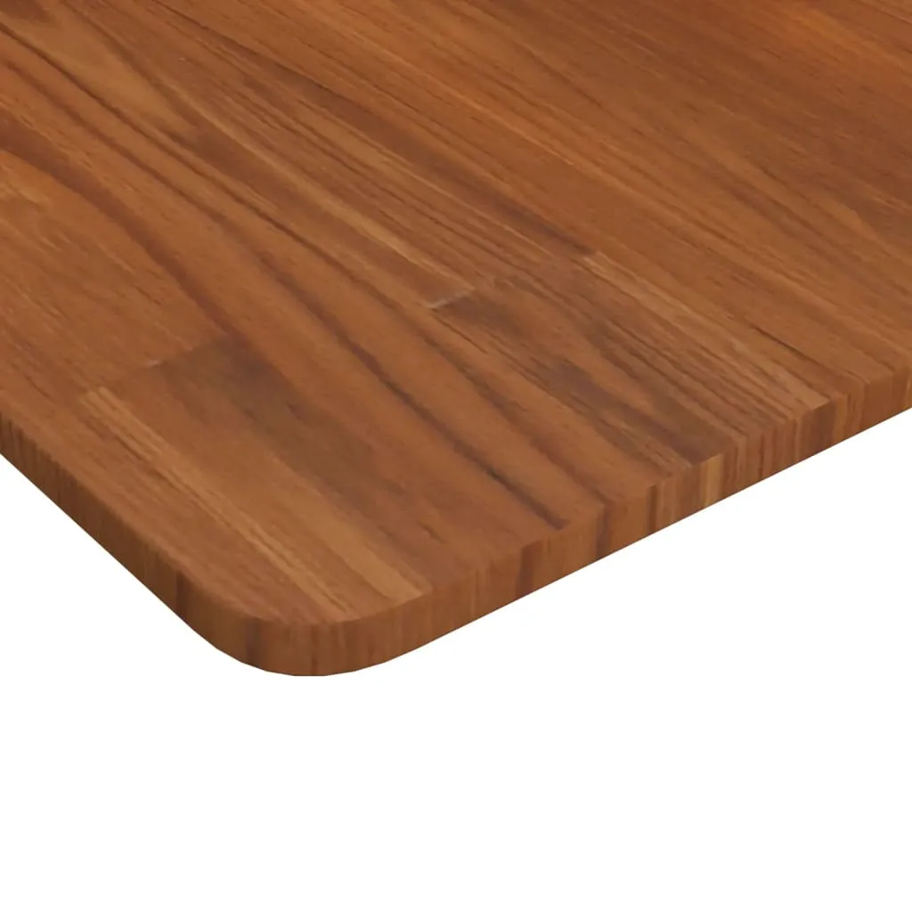 Square Table Top Dark Brown 40x40x1.5cm Treated Solid Wood Oak