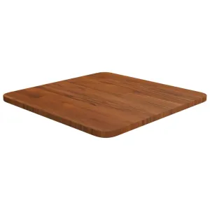 Square Table Top Dark Brown 40x40x1.5cm Treated Solid Wood Oak