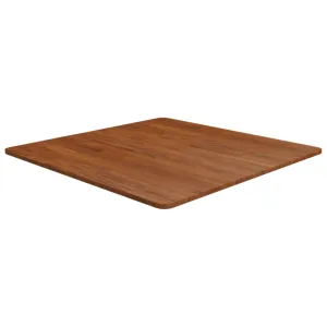 Square Table Top Dark Brown 80x80x1.5cm Treated Solid Wood Oak