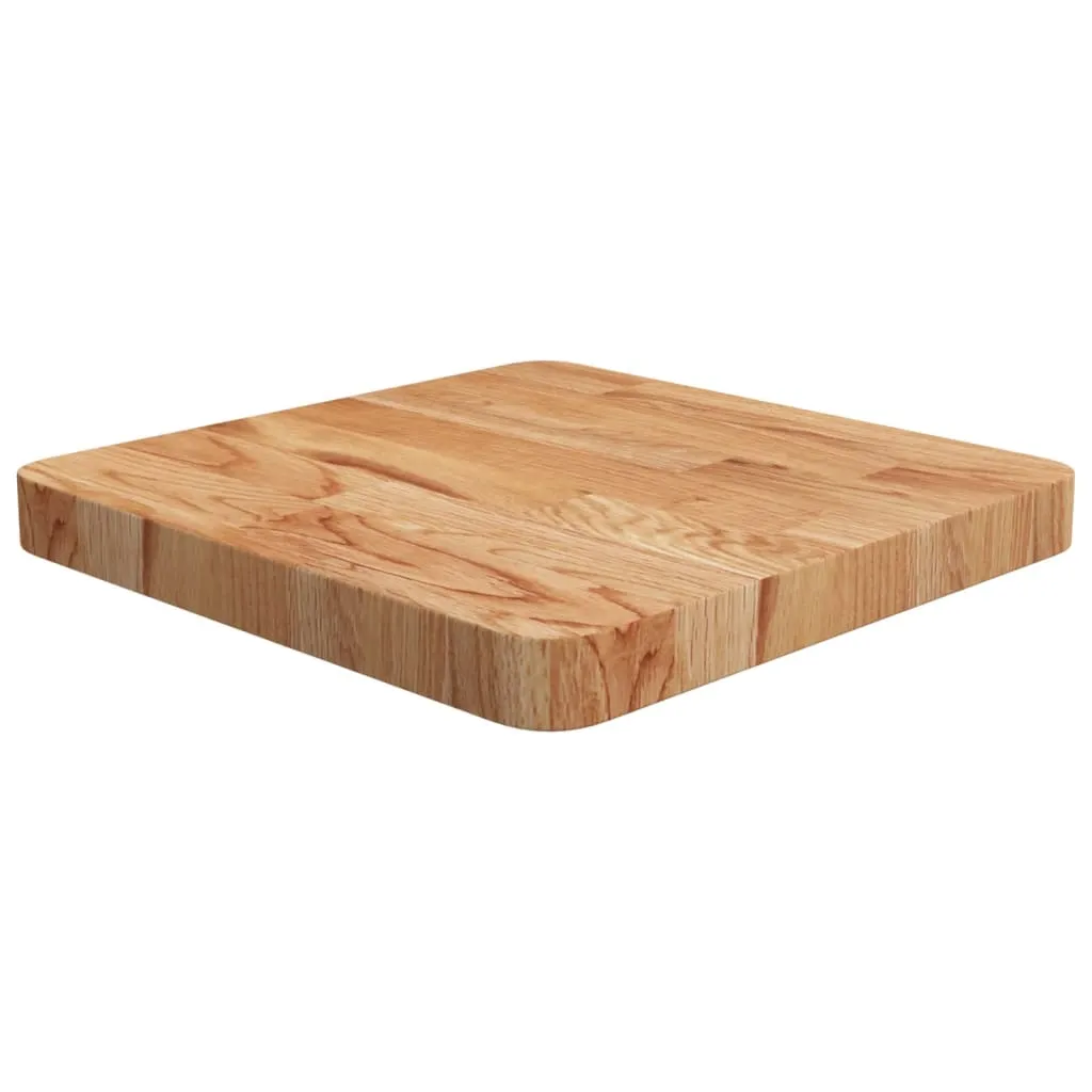 Square Table Top Light Brown 40x40x4cm Treated Solid Wood Oak