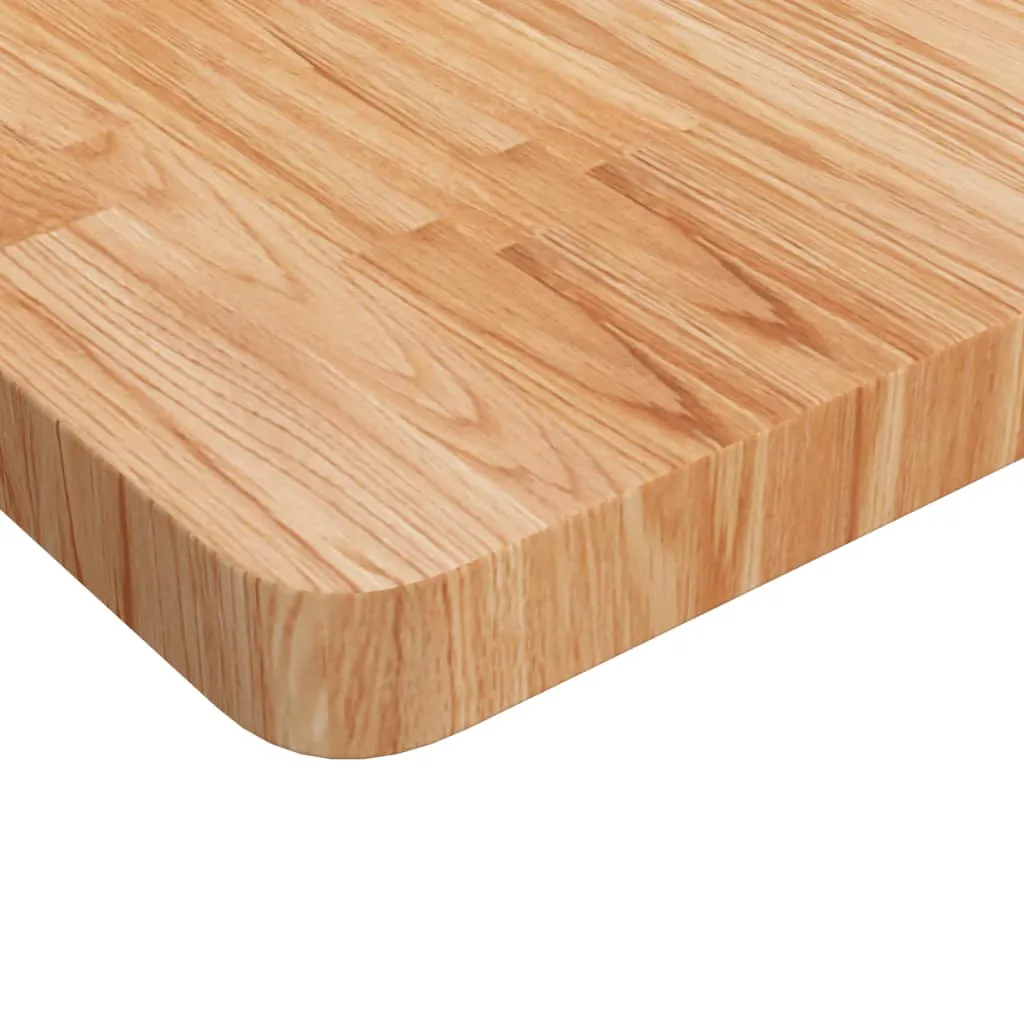 Square Table Top Light Brown 50x50x4cm Treated Solid Wood Oak