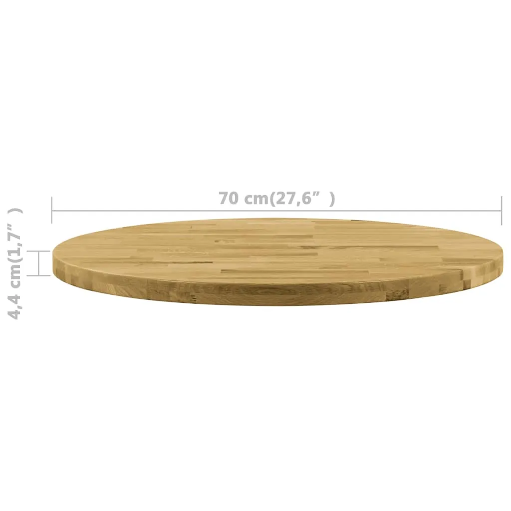 Table Top Solid Oak Wood Round 44 mm 700 mm