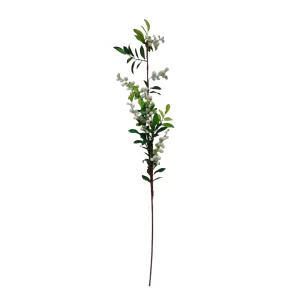 Tall Nandina Branch - White/Green