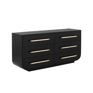 Tarrant Dresser Modern Black Oak With Raffia Handles