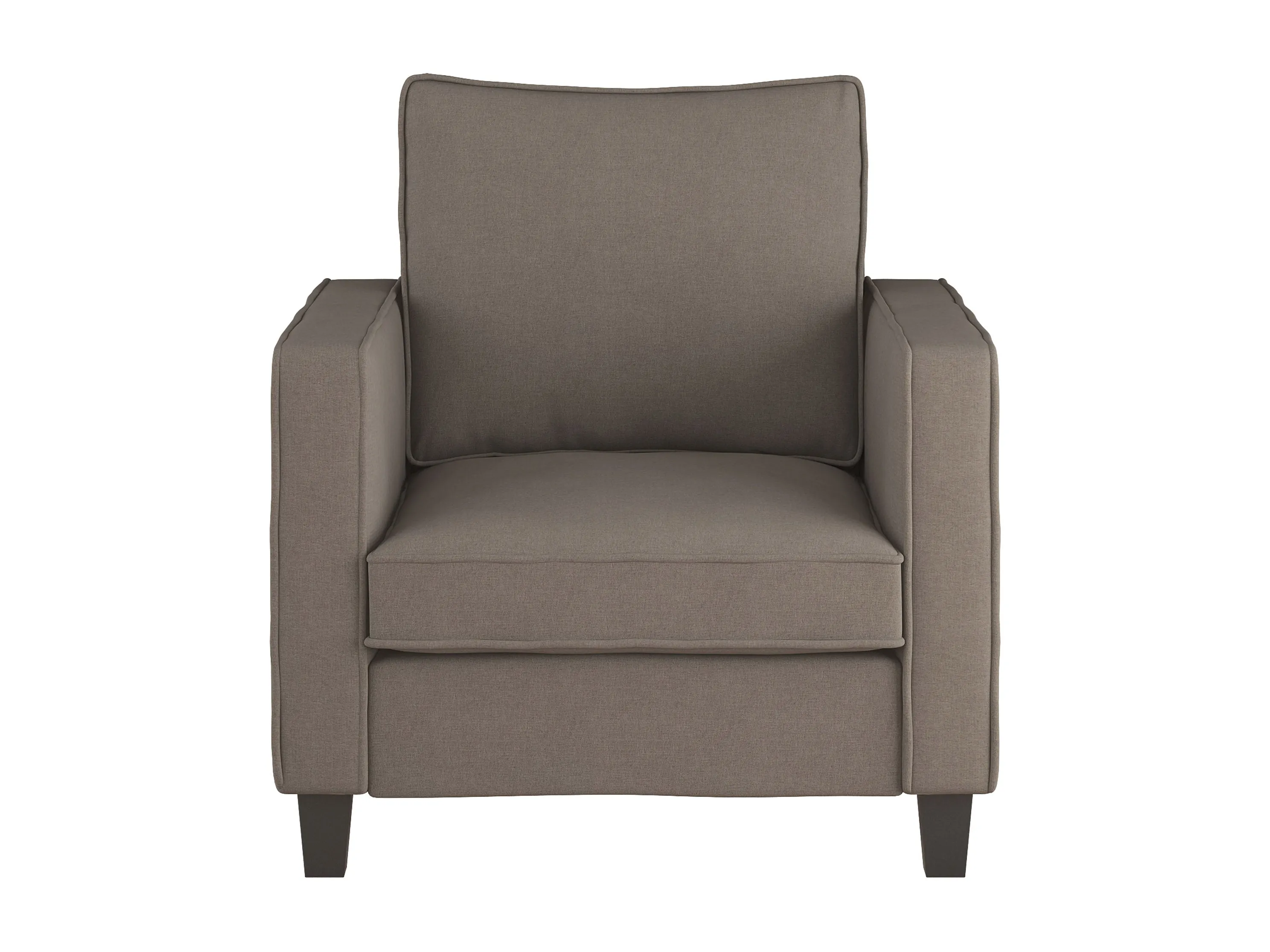 Taupe Fabric Arm Chair with Ottoman