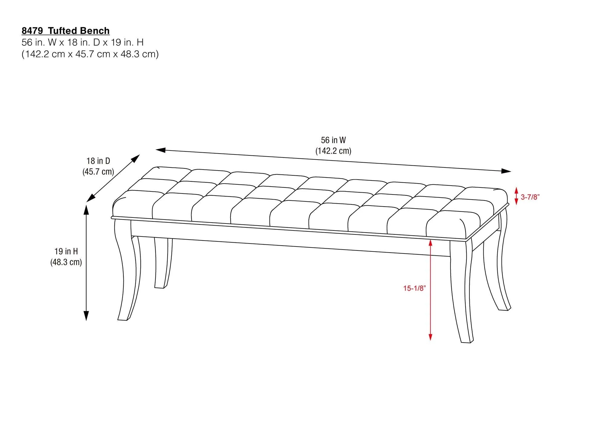 Theodore Upholstered Bench with Wood